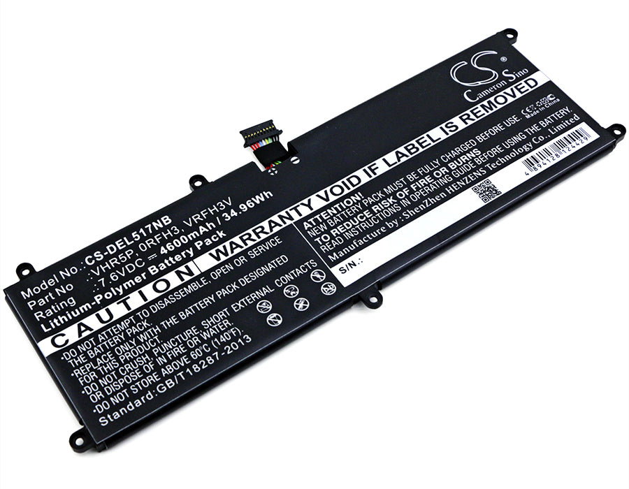 4600mAh Replacement Battery for DELL Latitude 11 5175/5179 Tablet Laptop - 7.6V, 34.96Wh, Li-Polymer, VHR5P/RFH3V