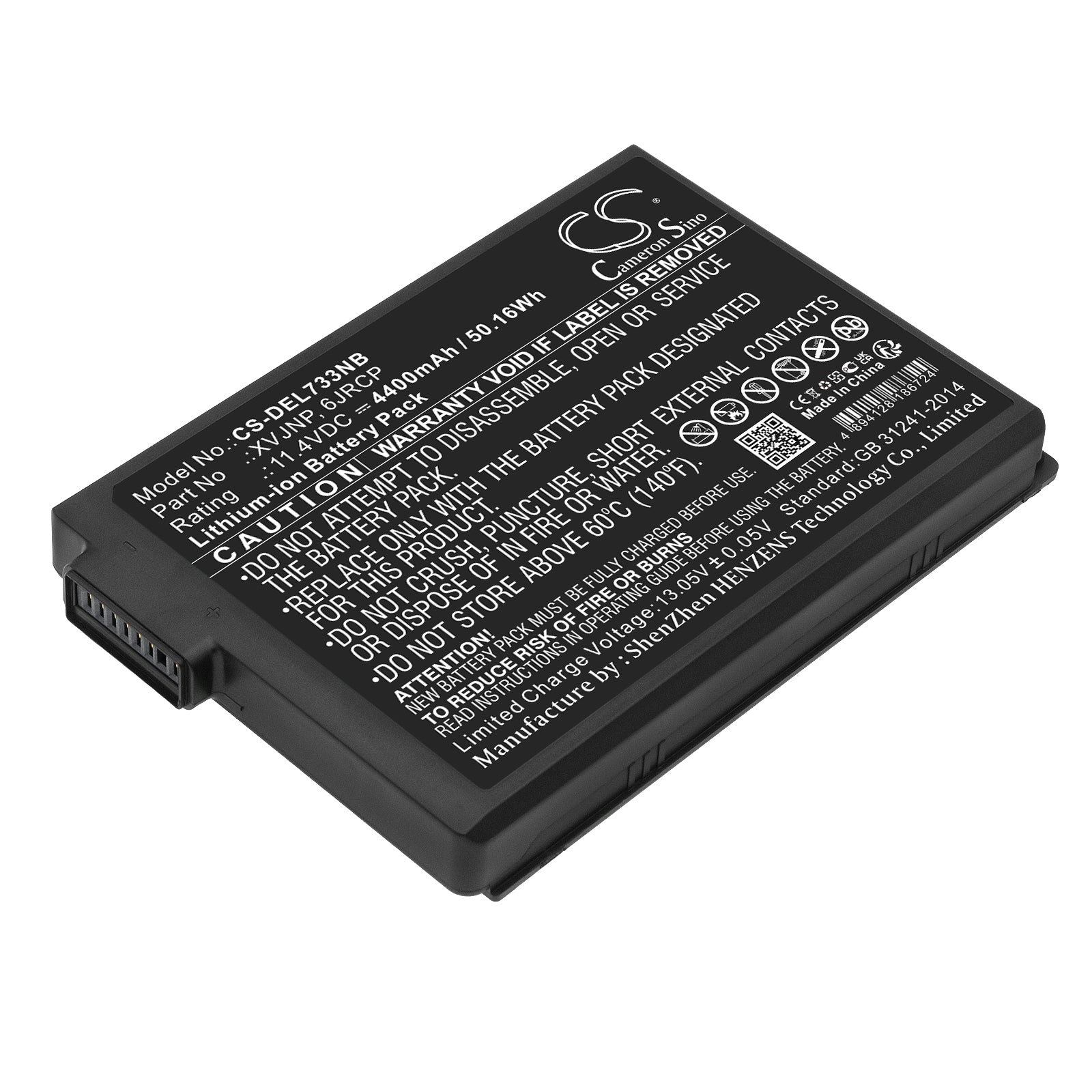 4400mAh Battery for DELL Latitude 7330/5430 Rugged Notebook - XVJNP/6JRCP, 11.4V 50.16Wh Li-ion Replacement