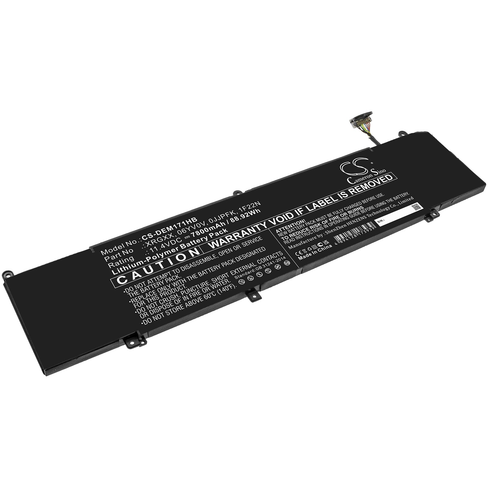7800mAh Laptop Battery for DELL G5 5590, G7 7590, Alienware M15/M17 - 11.4V 88.92Wh