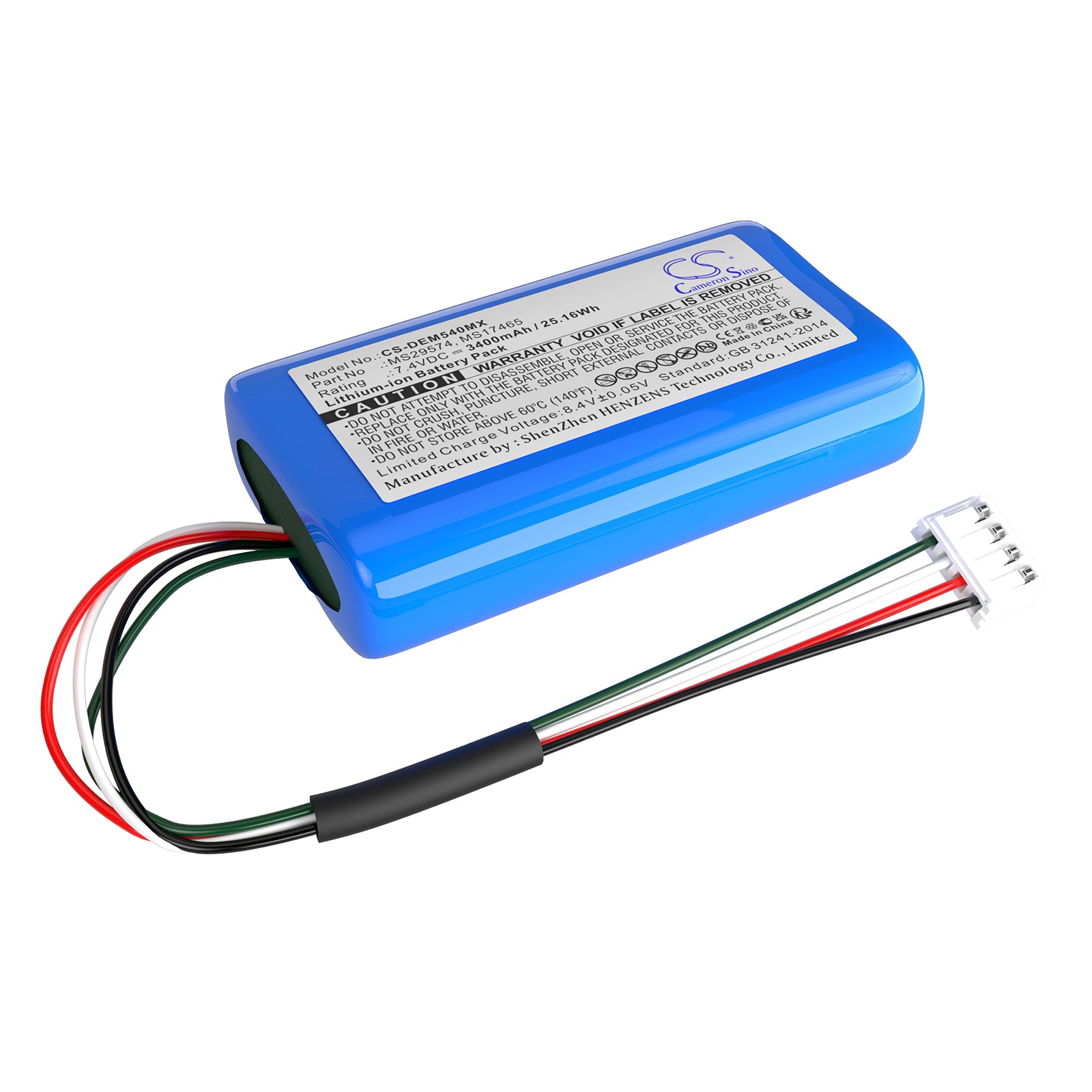 3400mAh Battery for Drager Infinity M540 & M450 Monitor, 7.4V Li-ion Replacement - MS29574, MS17465