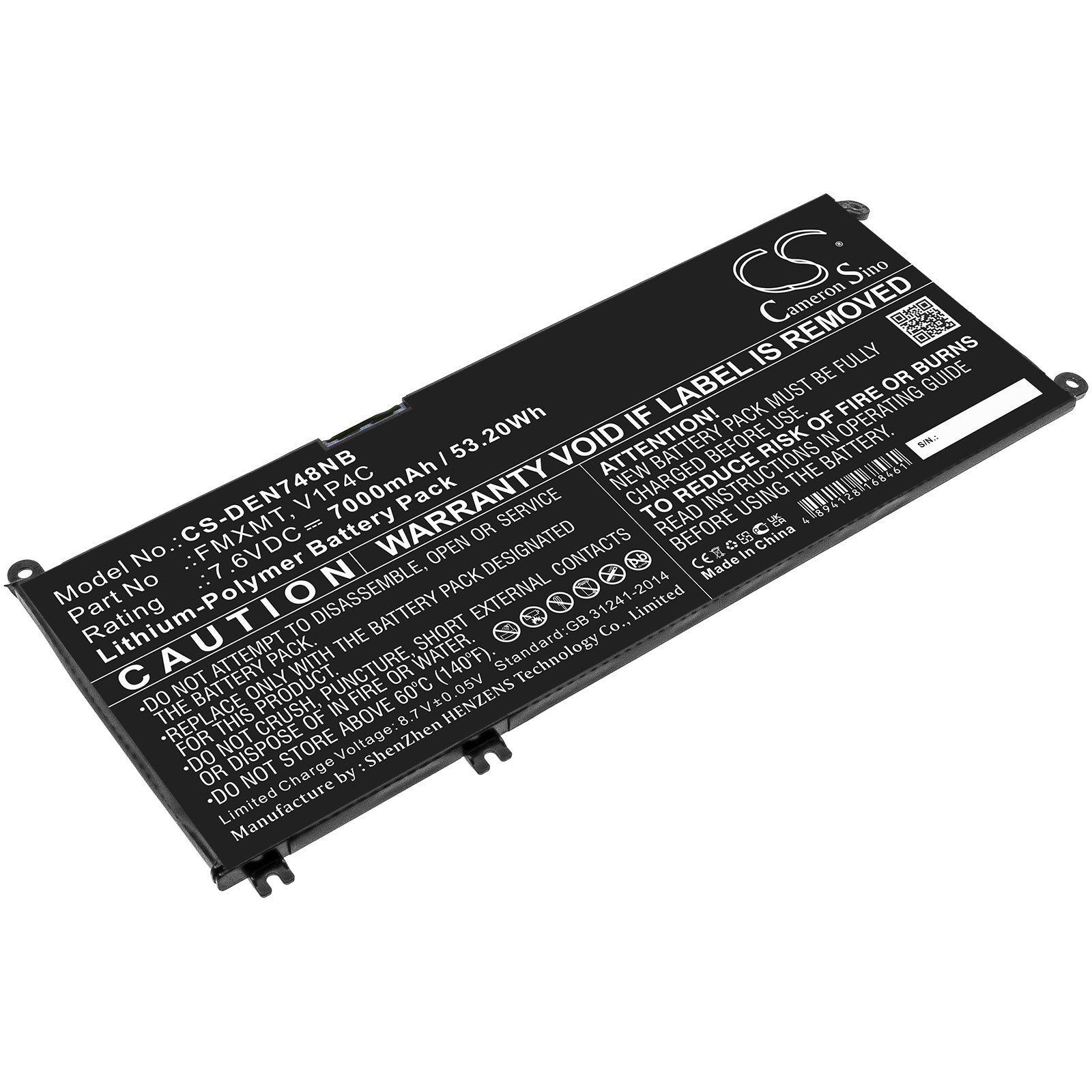 7000mAh Battery for DELL Chromebook 13 3380 & Inspiron 7486 - High Capacity 53.2Wh 7.6V Li-Polymer Replacement