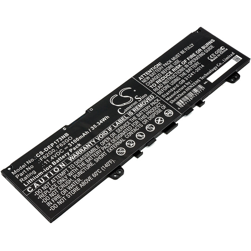 3100mAh 11.4V Replacement Battery for Dell Inspiron 13 7000, 7373 & Vostro 13-5370/5391 Laptops - F62G0, RPJC3