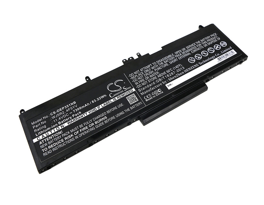 7300mAh Laptop Battery for DELL Precision 3510/Latitude E5570 - 11.4V 83.22Wh Li-ion Replacement