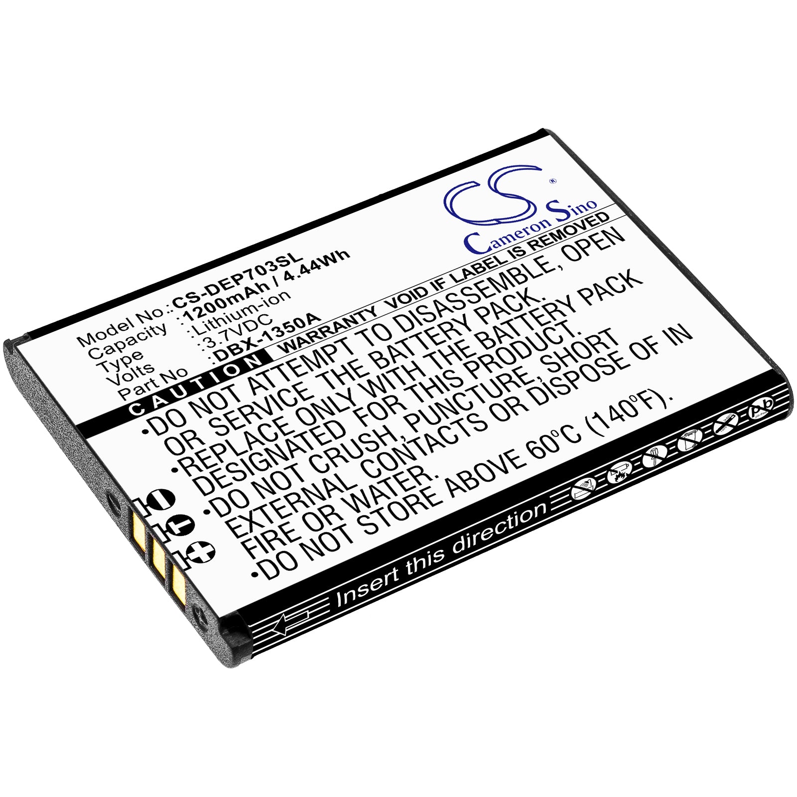 1200mAh Replacement Battery for Doro 7030, 7031, 7080 Smartphones - DFC-0270, DBX-1350A - 3.7V Li-ion