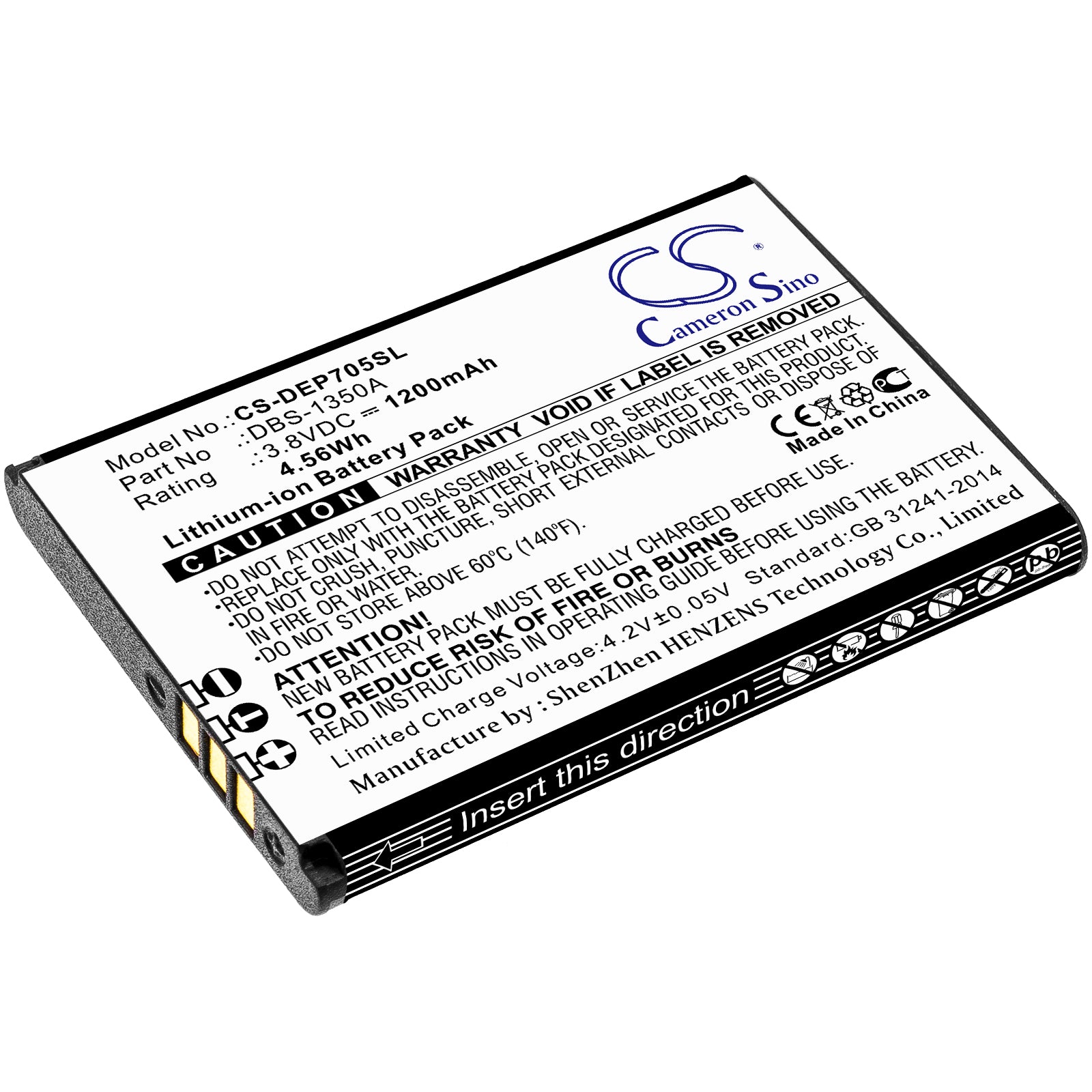 Doro SmartEasy 7050 Battery: 1200mAh Li-ion 3.8V Replacement for 7050 Flip, 7070, 7060, 7441, 7050TL - DFC-0180, DBS-1350A