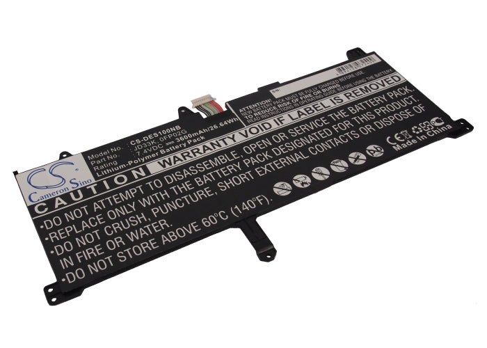 DELL XPS 10 Tablet Battery - 3600mAh, 7.4V, 26.64Wh - Replacement Li-Polymer (JD33K, 0FP02G)