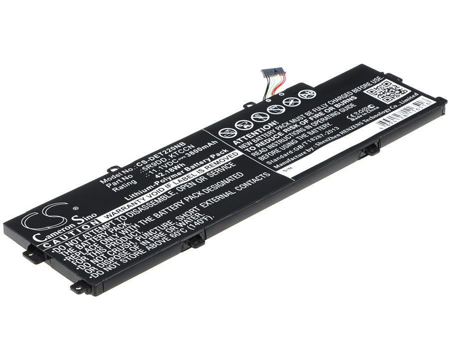 42.18Wh 3800mAh Replacement Laptop Battery for DELL Chromebook 11 3120 P22T - 5R9DD, KTCCN