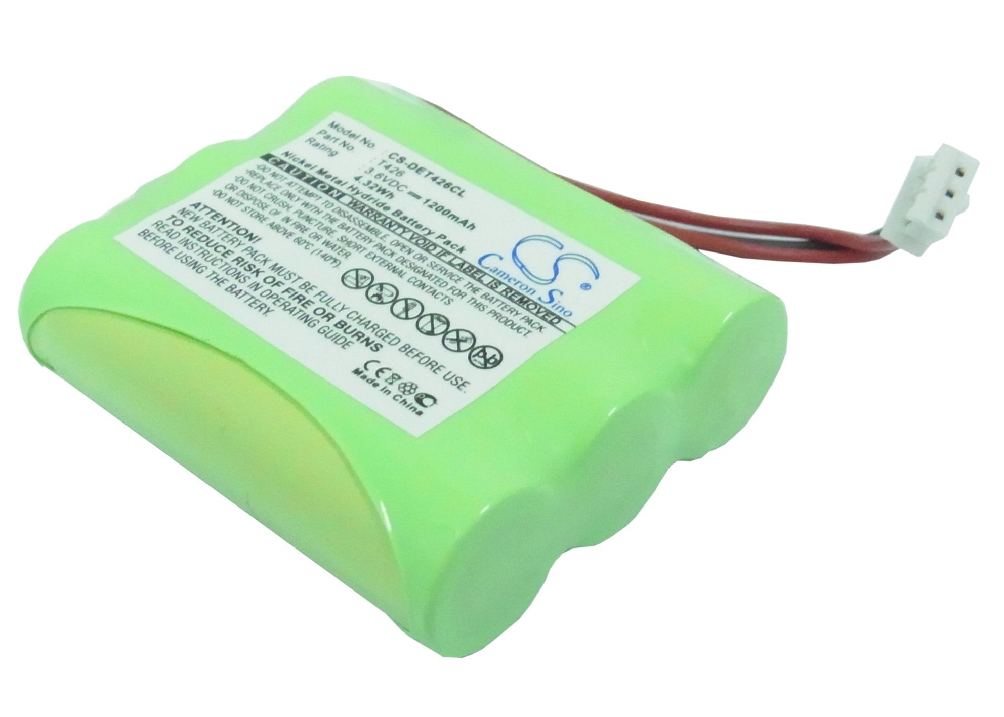 1200mAh Ni-MH 3.6V Replacement Battery for Commodore 200CT Cordless Phone - DeTeWe & Olympia Compatible