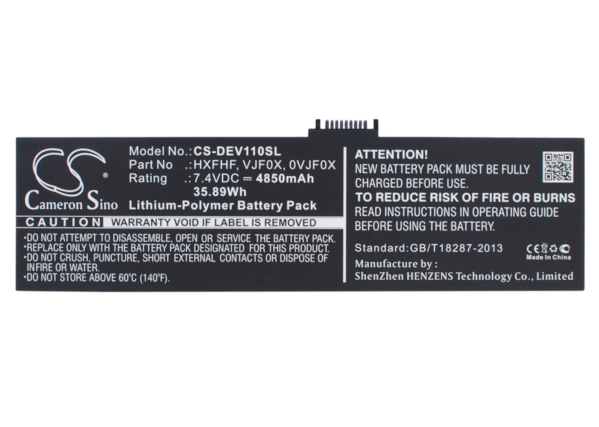 4850mAh 7.4V Replacement Battery for DELL Venue 11 Pro 7130 & Pro11i-2501BLK Tablet - Li-Polymer