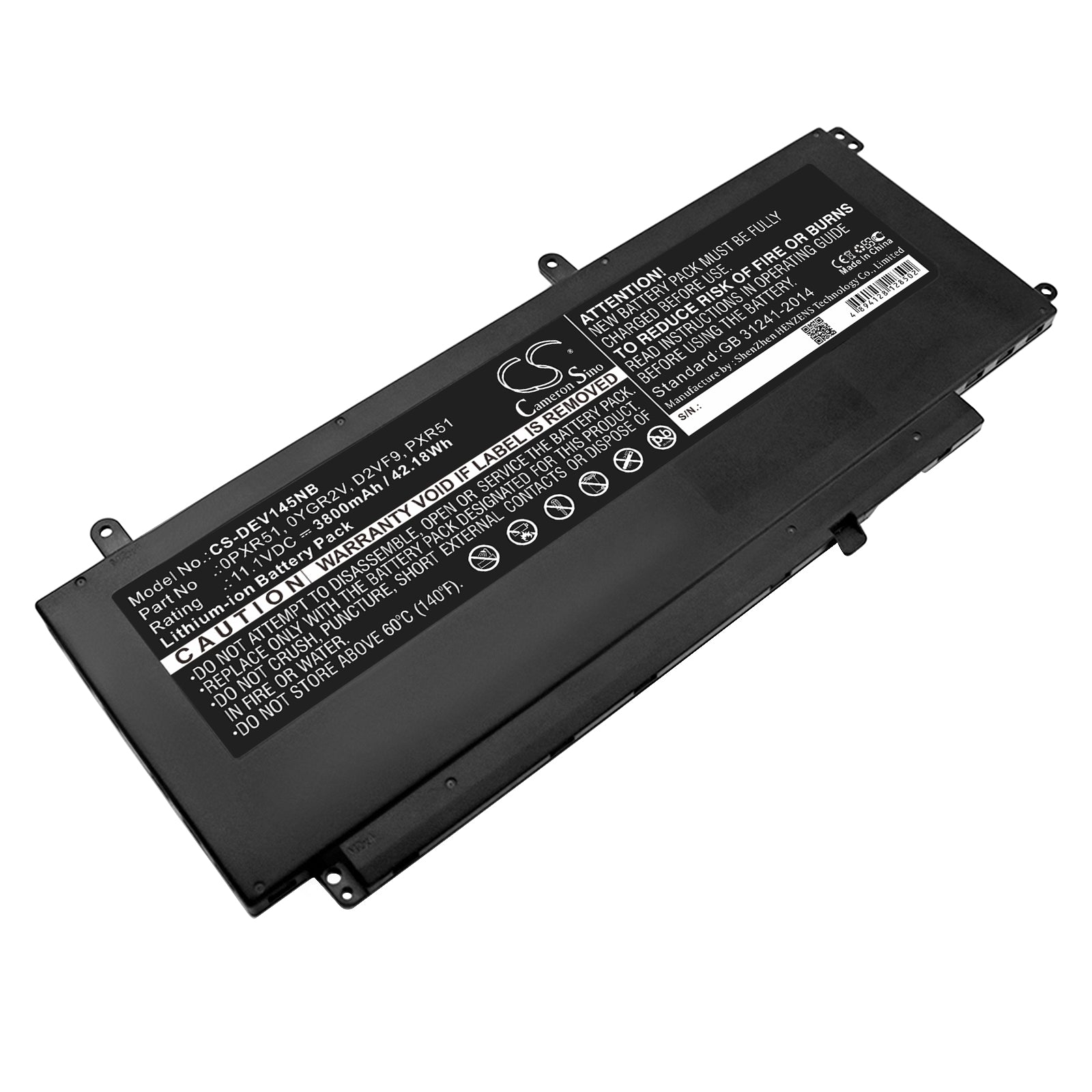 3800mAh Laptop Battery for DELL Inspiron 15 7547 7548, Vostro 14 5459 Series - 11.1V 42.18Wh Replacement