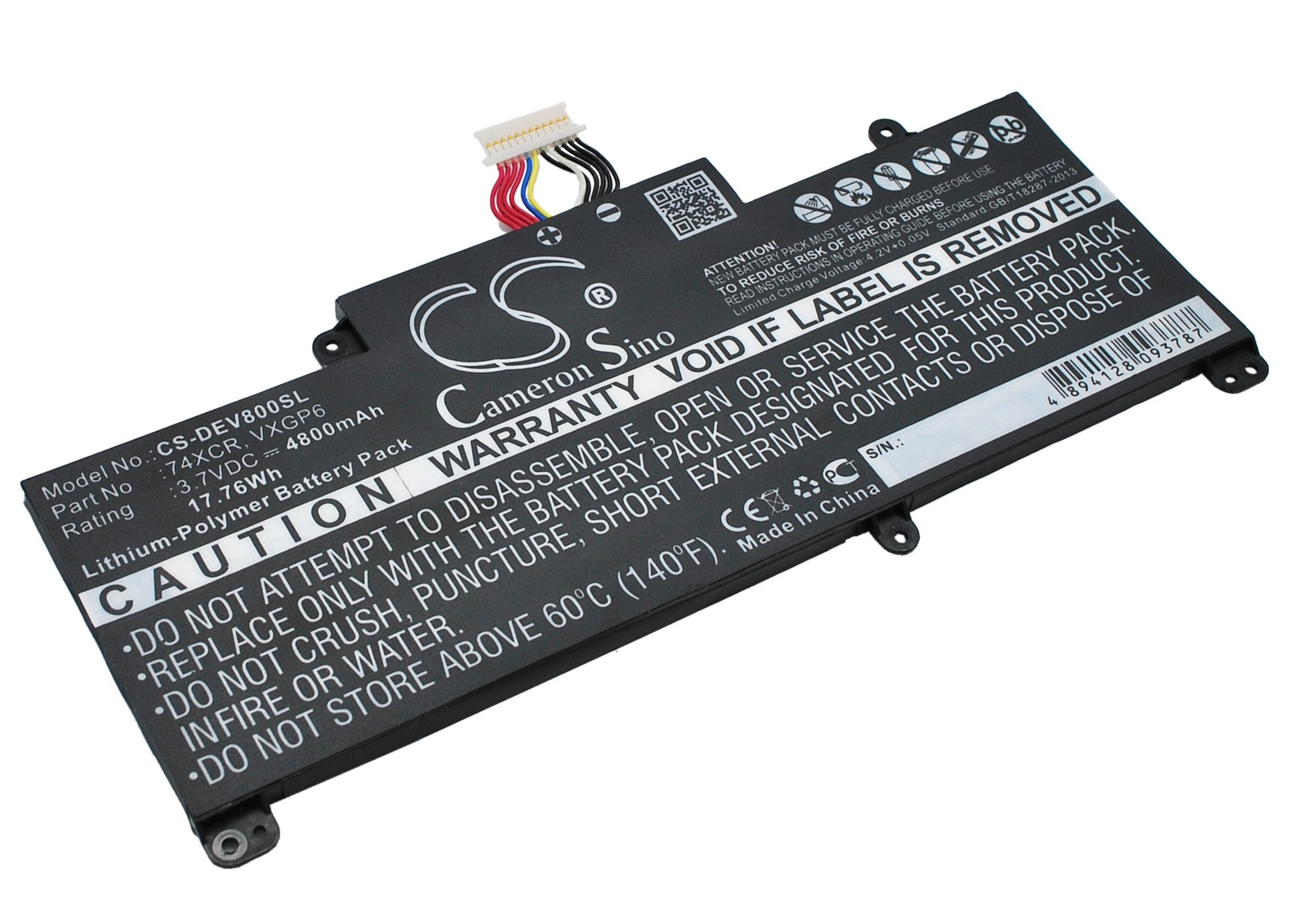 4800mAh Replacement Battery for DELL Venue 8 Pro Tablet - T01D & T10D-5830 - 3.7V Li-Polymer
