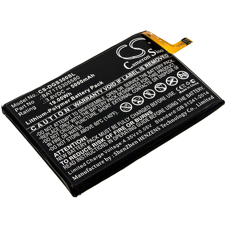 5000mAh Replacement Battery for Doogee S30 Smartphone - 3.8V Li-Polymer - BAT17S30