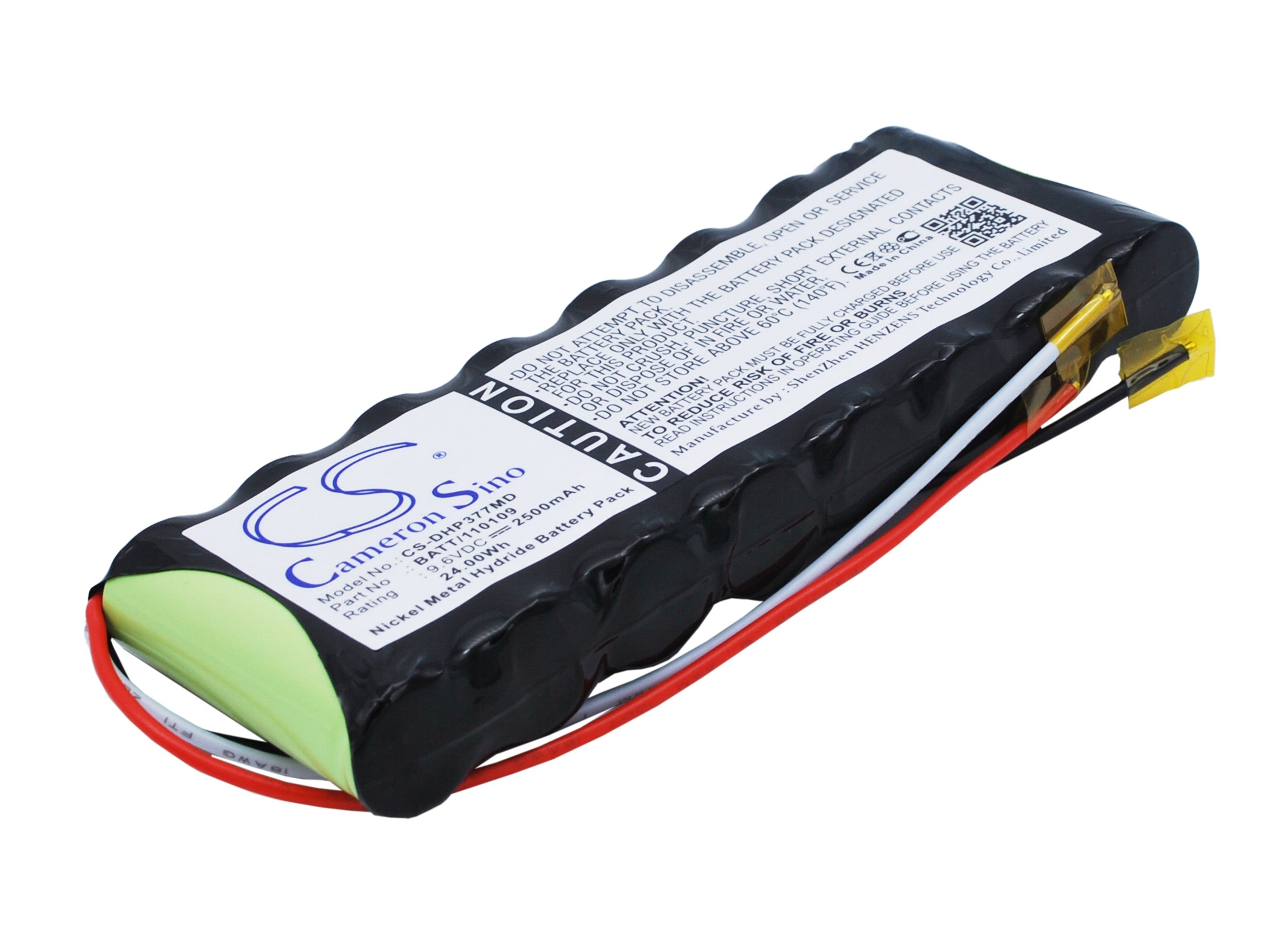 9.6V 2500mAh Ni-MH Replacement Battery Pack for Datex Ohmeda Biox 3770 & 3775 Pulse Oximeters - 24Wh