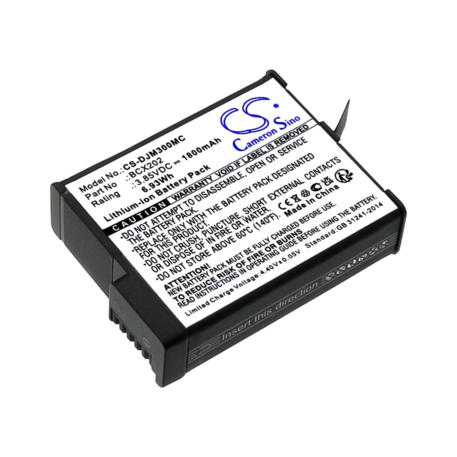 1800mAh Replacement Battery for DJI Osmo Action 3 & 4 - 3.85V Li-ion, BCX202 - Power Solution