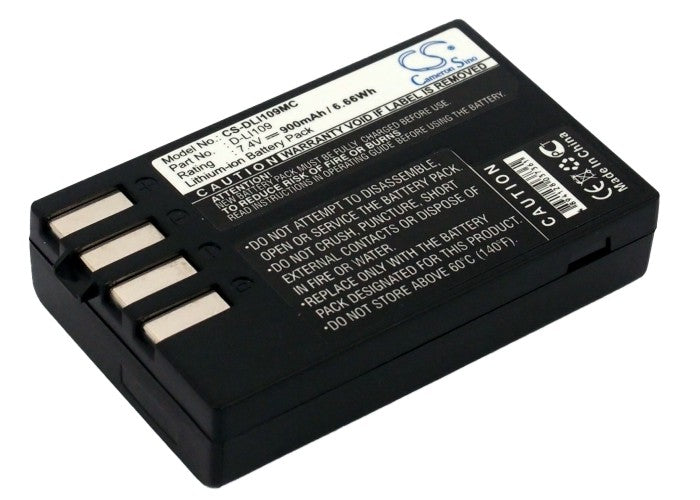 7.4V 900mAh D-LI109 Battery for Pentax K-R, K-S1, K-S2, K-30, K-50 Cameras - Long-Life Li-ion Replacement