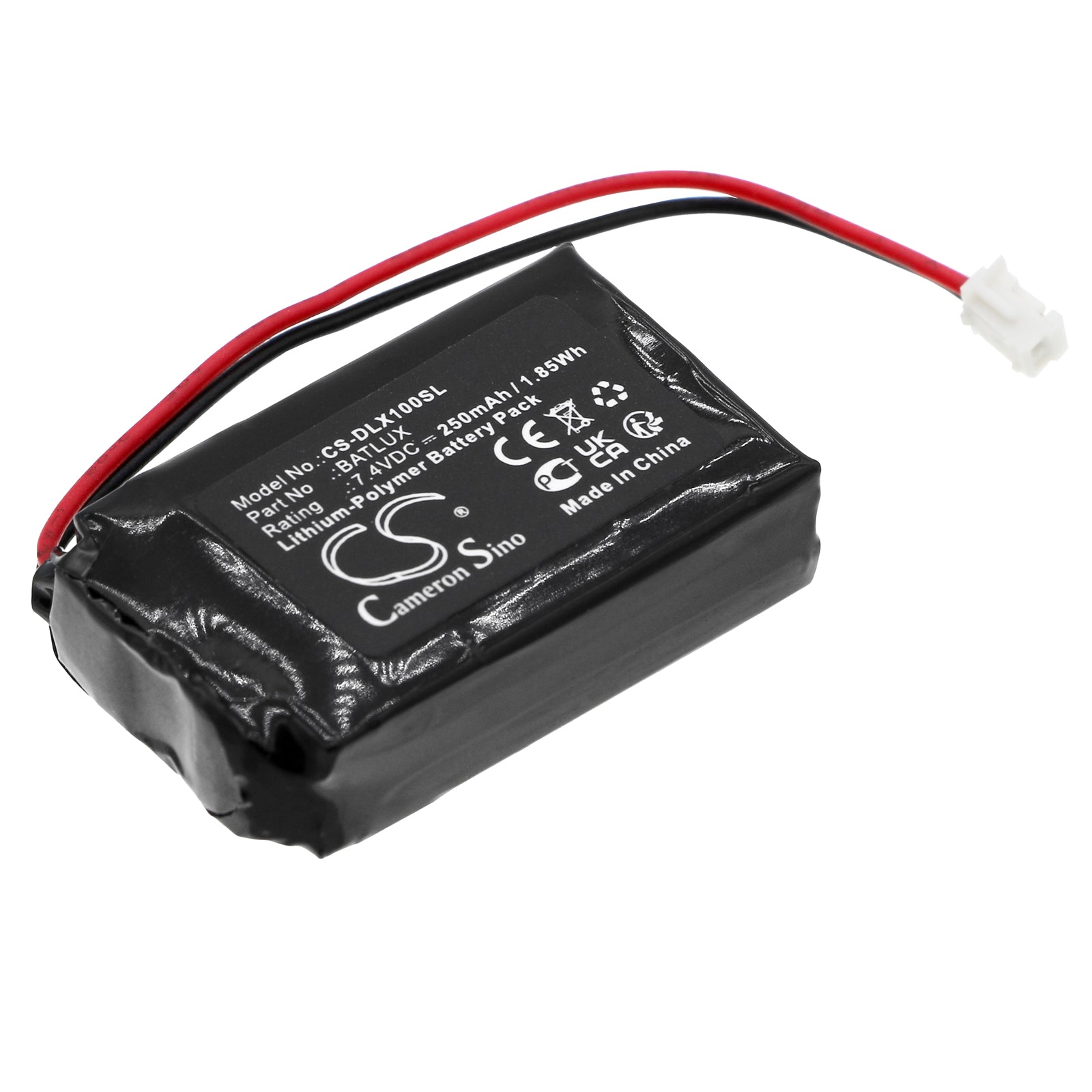 250mAh 7.4V LiPo Battery - DLX Luxe ICE 1.0 Airsoft Gun - BATLUX Fit - 33.5x20x10.1mm - 1.85Wh