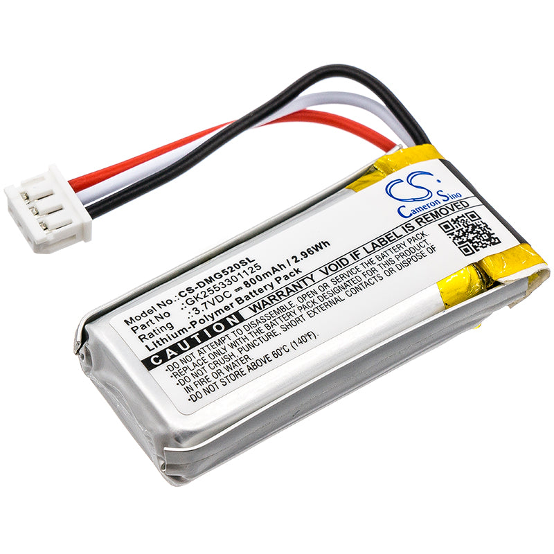 800mAh Li-Polymer Battery for DIGITAL MATTER G52S/Solar GPS - 3.7V 2.96Wh, Navigator Replacement, 42.2x20x10mm