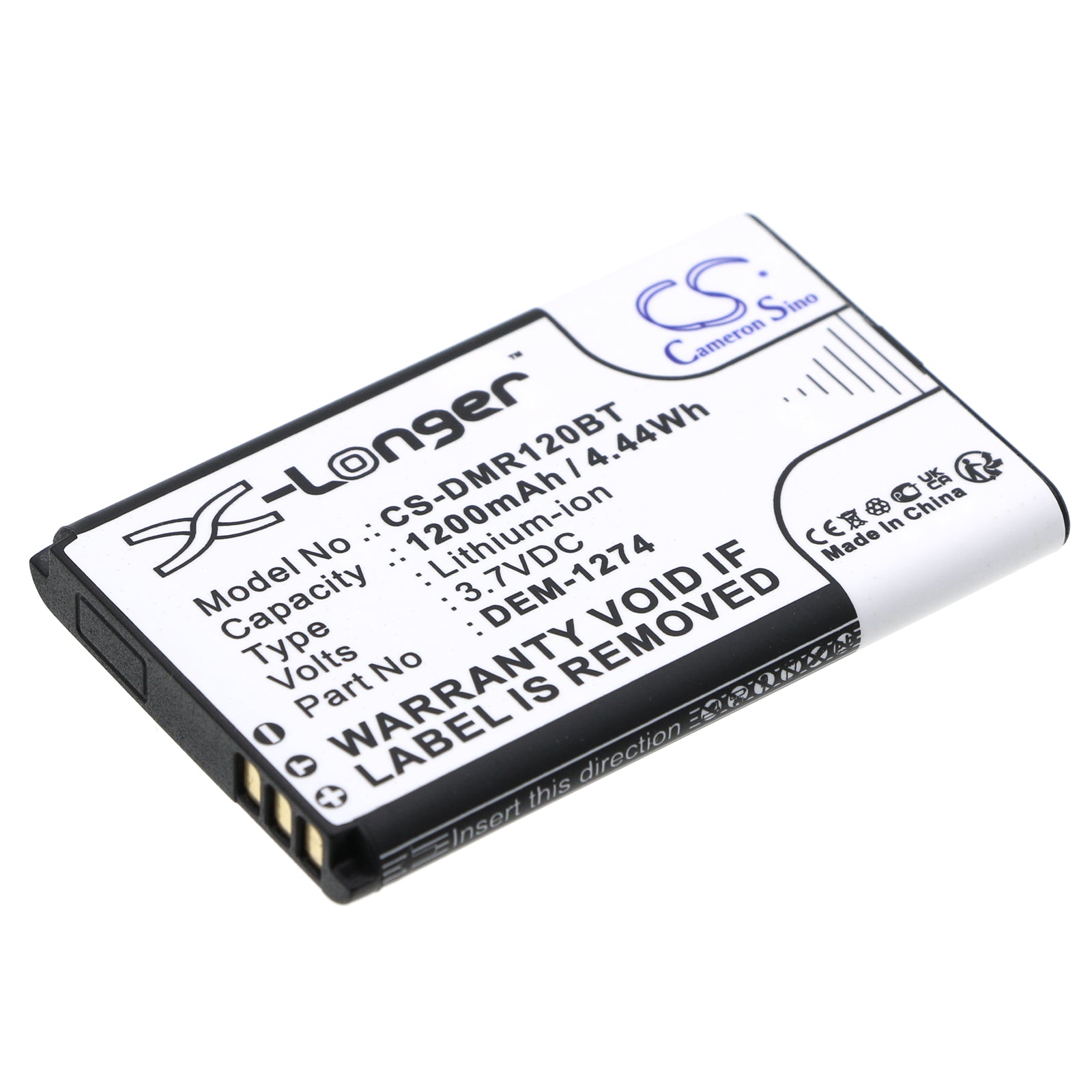 1200mAh 3.7V Li-ion Replacement Battery for Paradox K32RF Keypad & Magellan PAR-120 Alarm