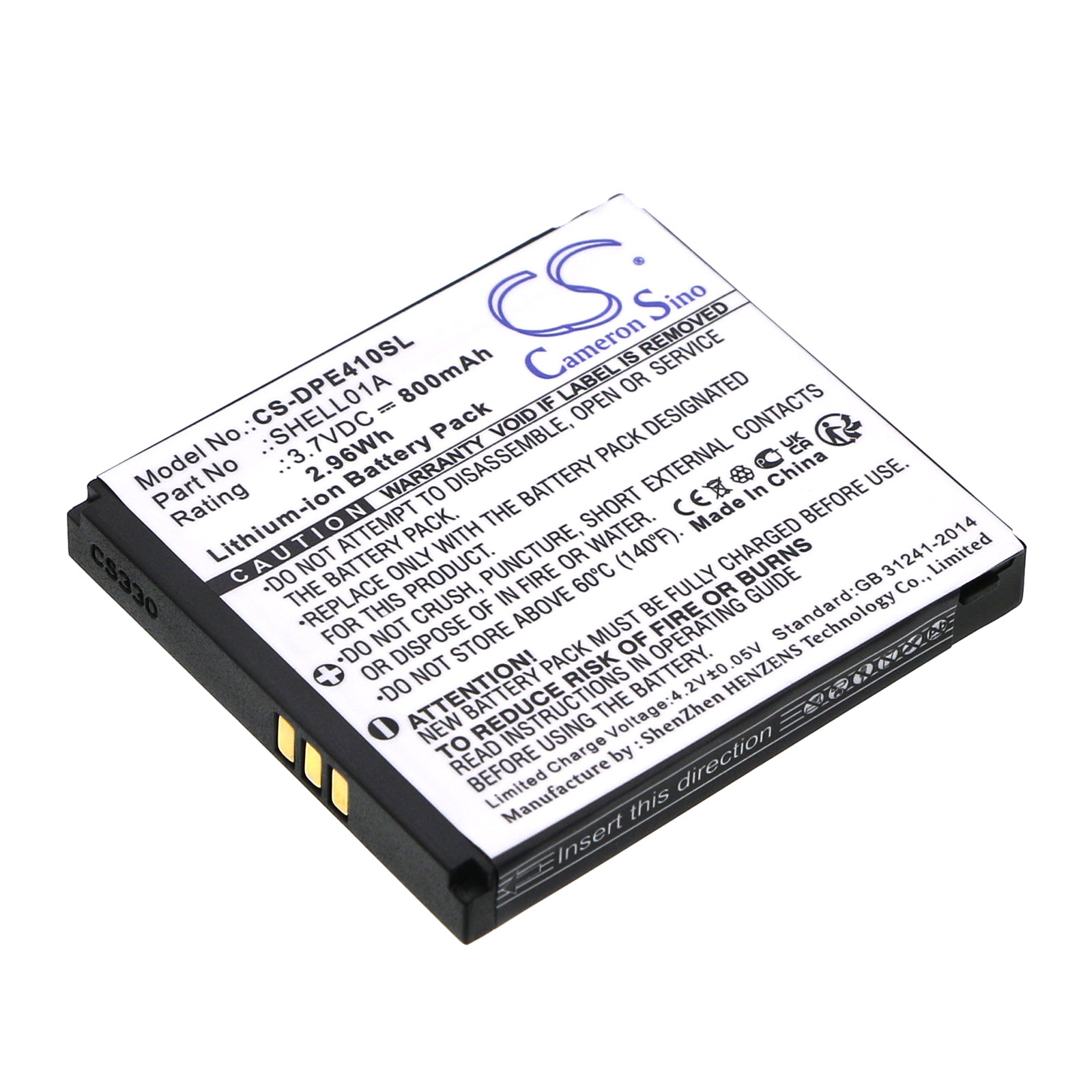 800mAh Li-ion Replacement Battery for Doro PhoneEasy 410, 610, 612 & SHELL01A - 3.7V, 2.96Wh, Cordless Phone Power Solution
