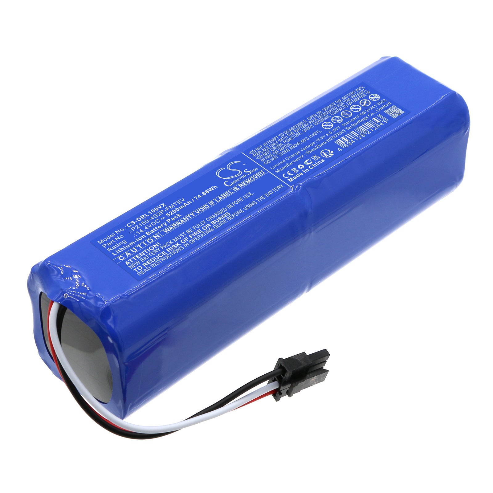 5200mAh Replacement Battery for Dreame Mova S10 Plus Vacuum Cleaner, RLS42SD, 14.4V Lithium-ion, Extended Runtime
