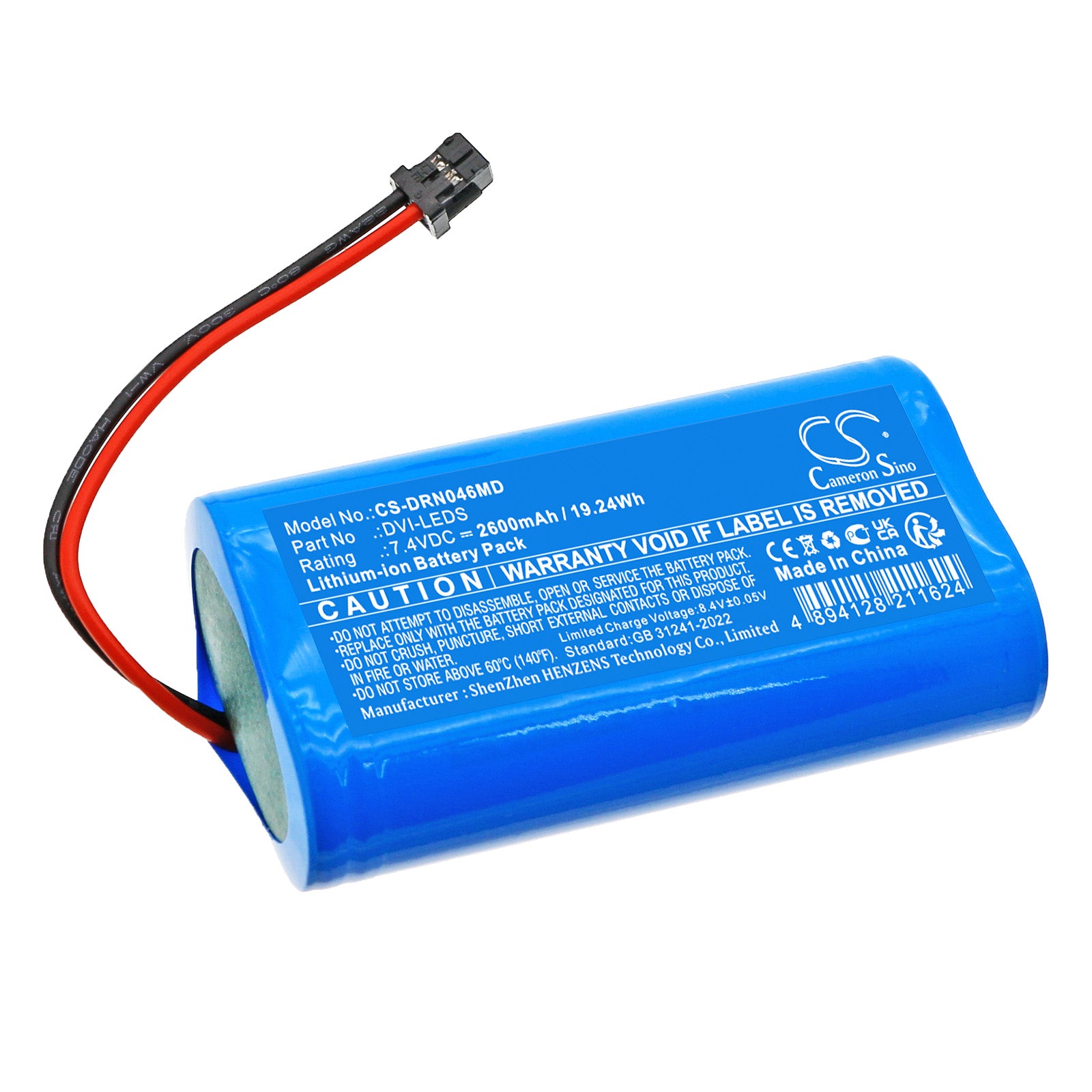 Vision LED DayLite Replacement Battery - 7.4V 2600mAh Li-ion Medical Headlight Power Supply