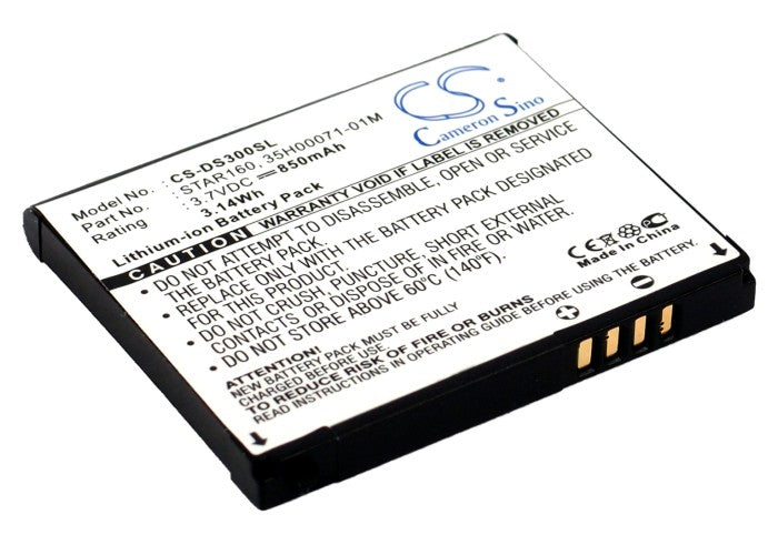 850mAh 3.7V Li-ion Replacement Battery for Cingular 3125, HTC Startrek, DOPOD S300 - Phone Battery
