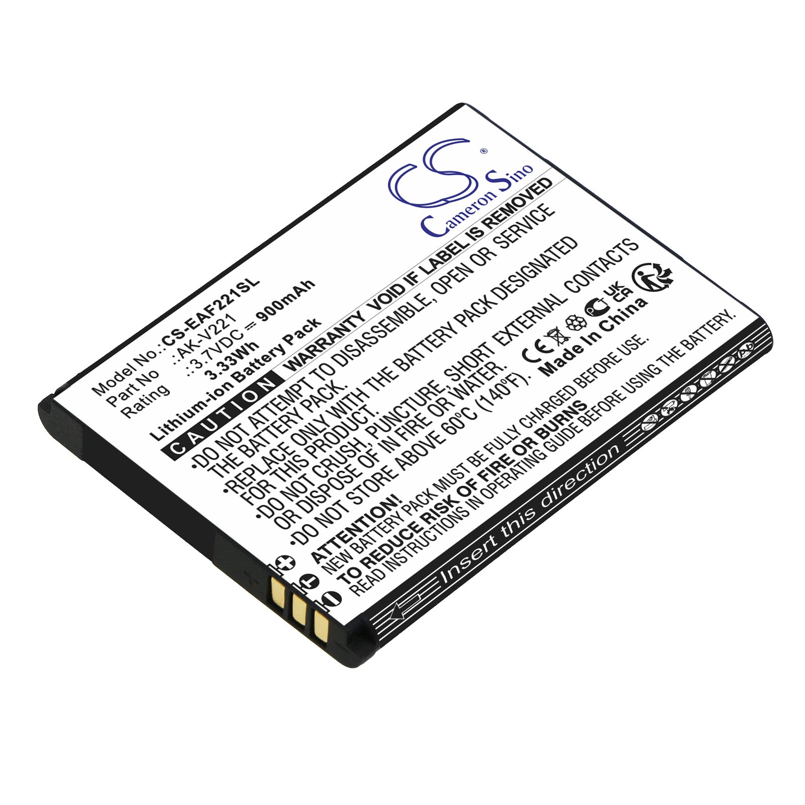 Emporia Flip V221 & Active Glam 4G Battery: 900mAh, 3.7V Li-ion Replacement - AK-V221 Series