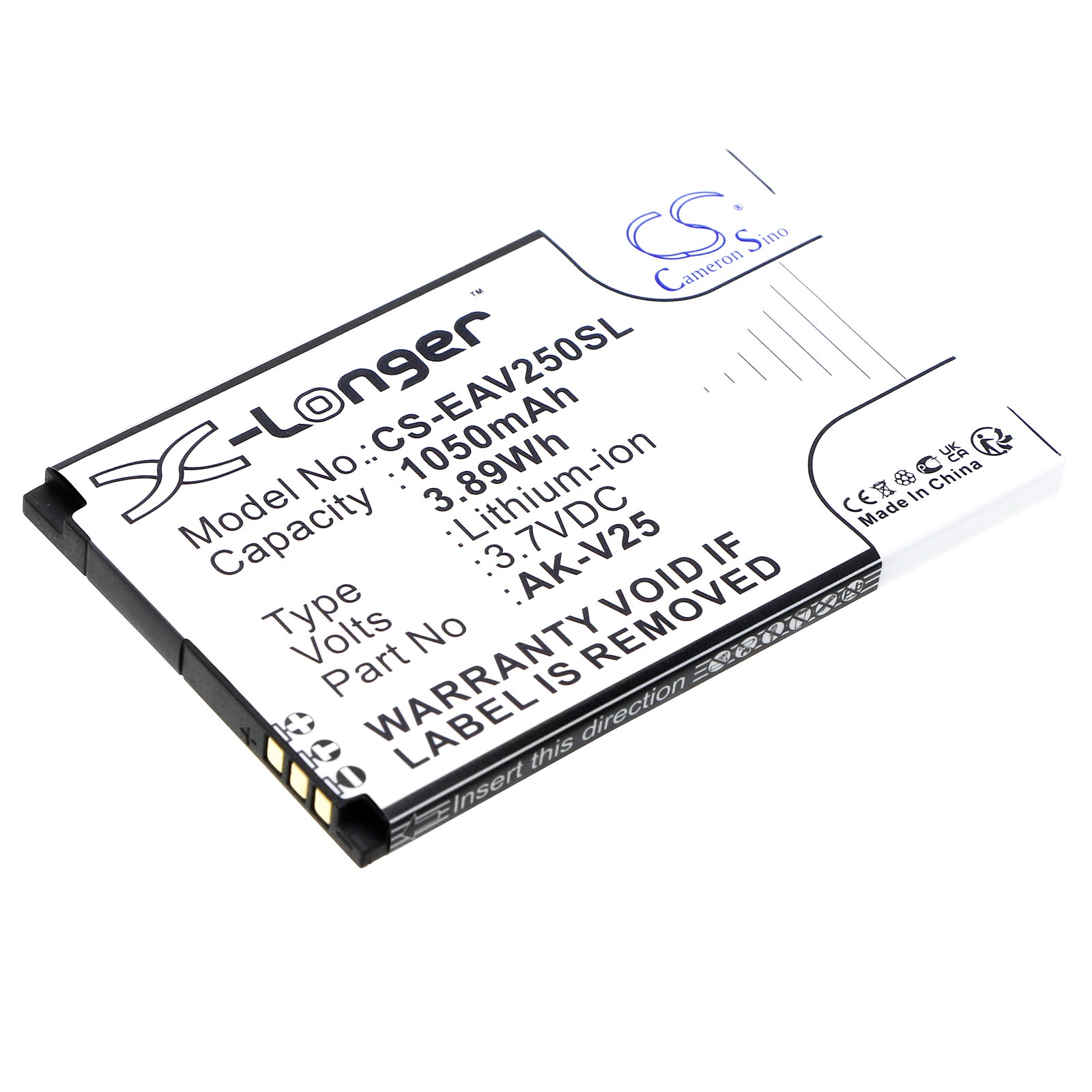 1050mAh Replacement Battery for Emporia Smartphones: Pure, V25, V50, Active - 3.7V Li-ion Cell Phone Battery