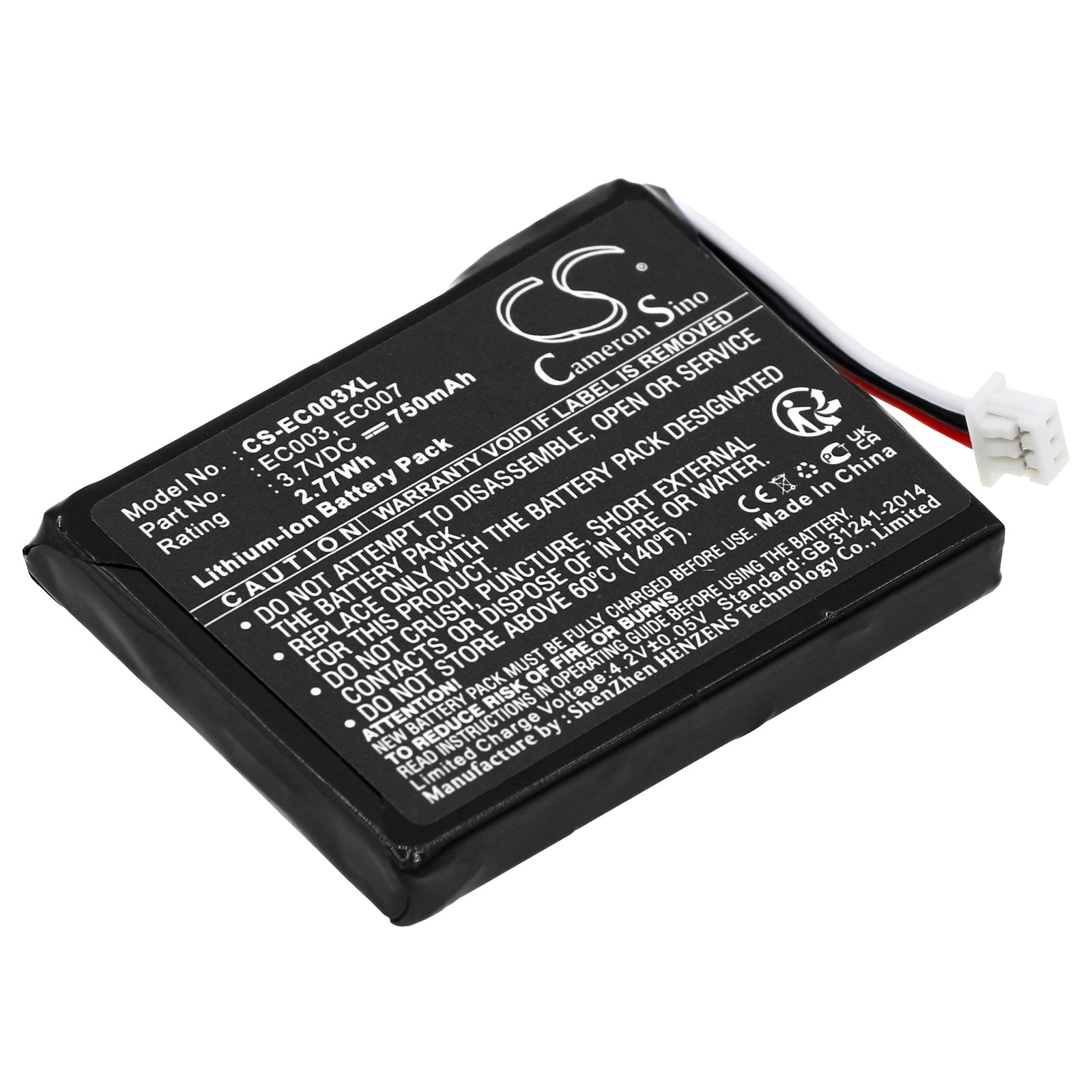 750mAh Replacement Battery for Apple iPod Mini 4GB & 6GB - 3.7V Li-ion - EC003, EC007 Compatible