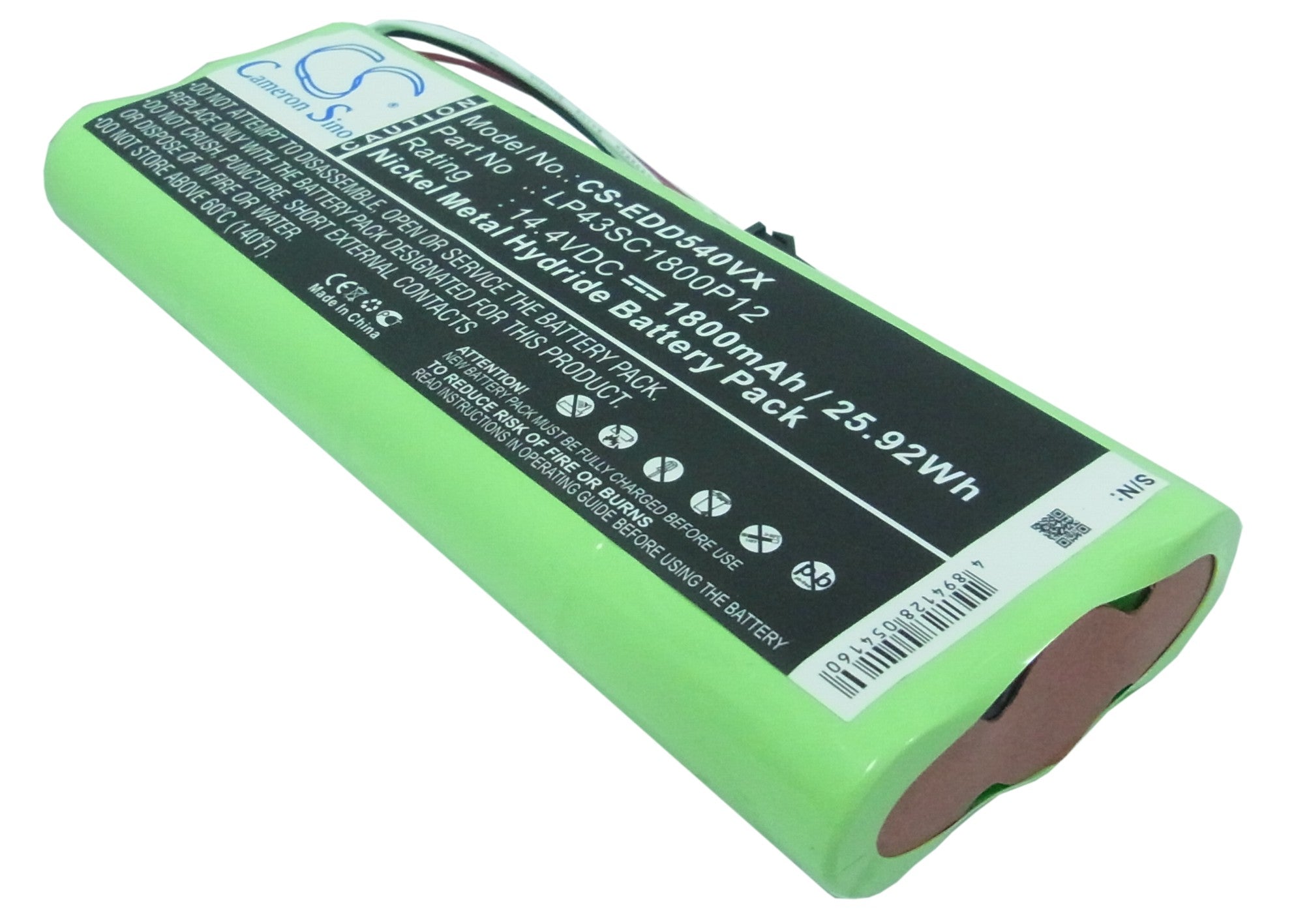 1800mAh 14.4V Ni-MH Replacement Battery for Ecovacs Deebot D523, D540, D560, D580, D54, D58 Robot Vacuum Cleaners