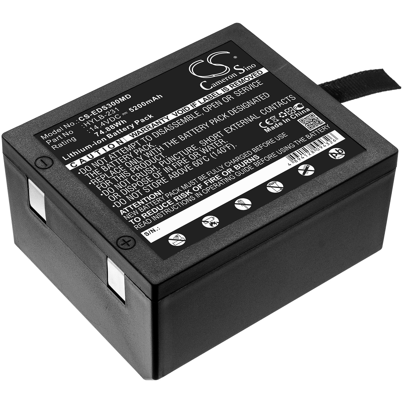 5200mAh Replacement Battery for EDAN SE-3 ECG Machine - 14.4V Li-ion, Medical Grade, HYLB-231 Compatible