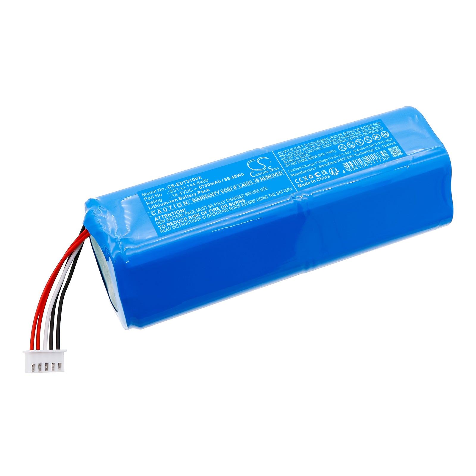 6700mAh Replacement Battery for Ecovacs T30S Pro/OMNI & DSX39 Robot Vacuum - 14.4V Long Life Li-ion