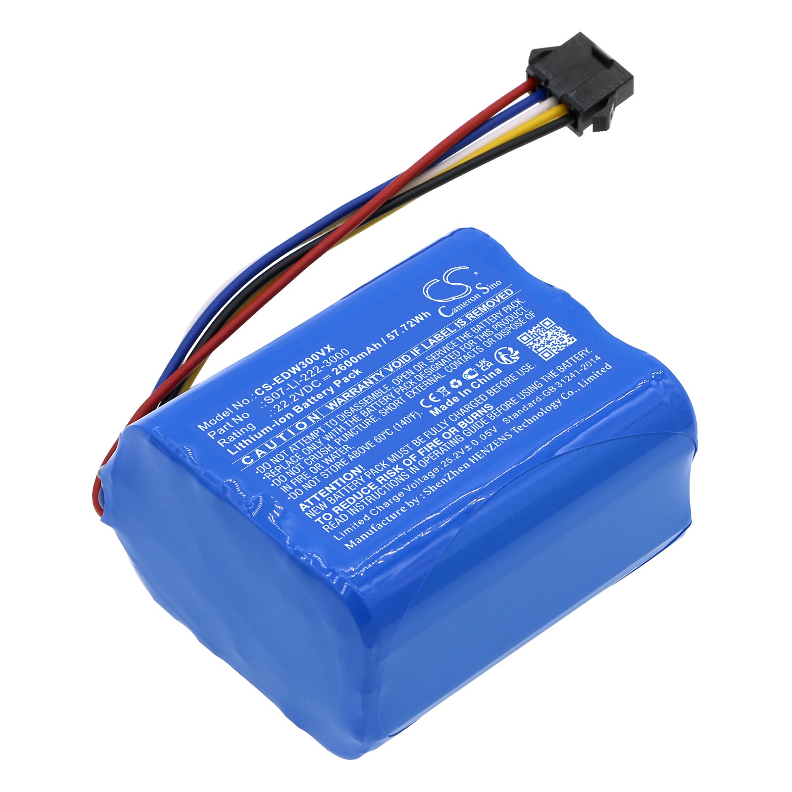2600mAh Replacement Battery for Ecovacs Winbot X Series Window Cleaning Robots - 22.2V, 57.72Wh