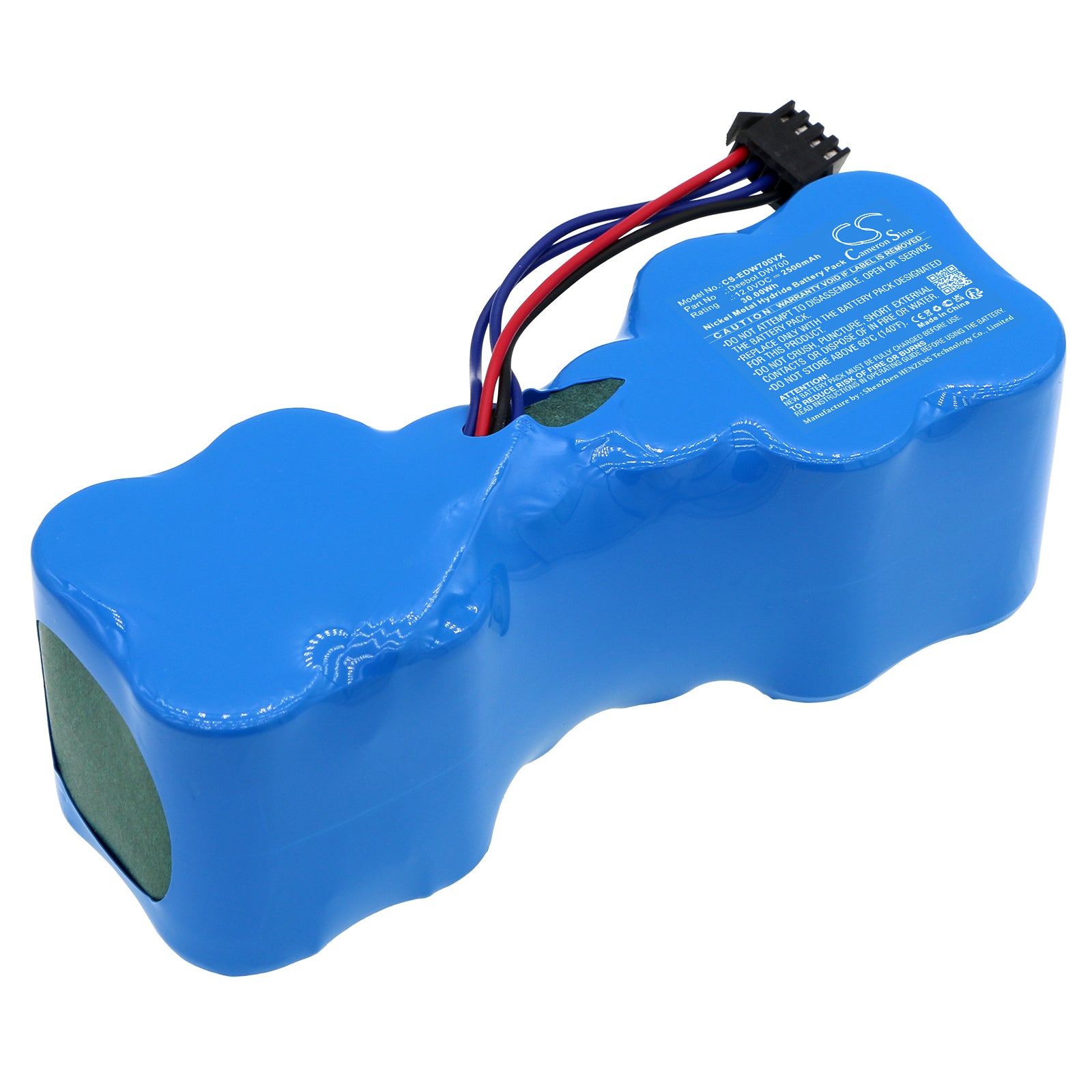 2500mAh 12V Ni-MH Replacement Battery for Ecovacs Deebot DW700, DW701, DS620, DC78, 300, DN78 Robot Vacuum Cleaners