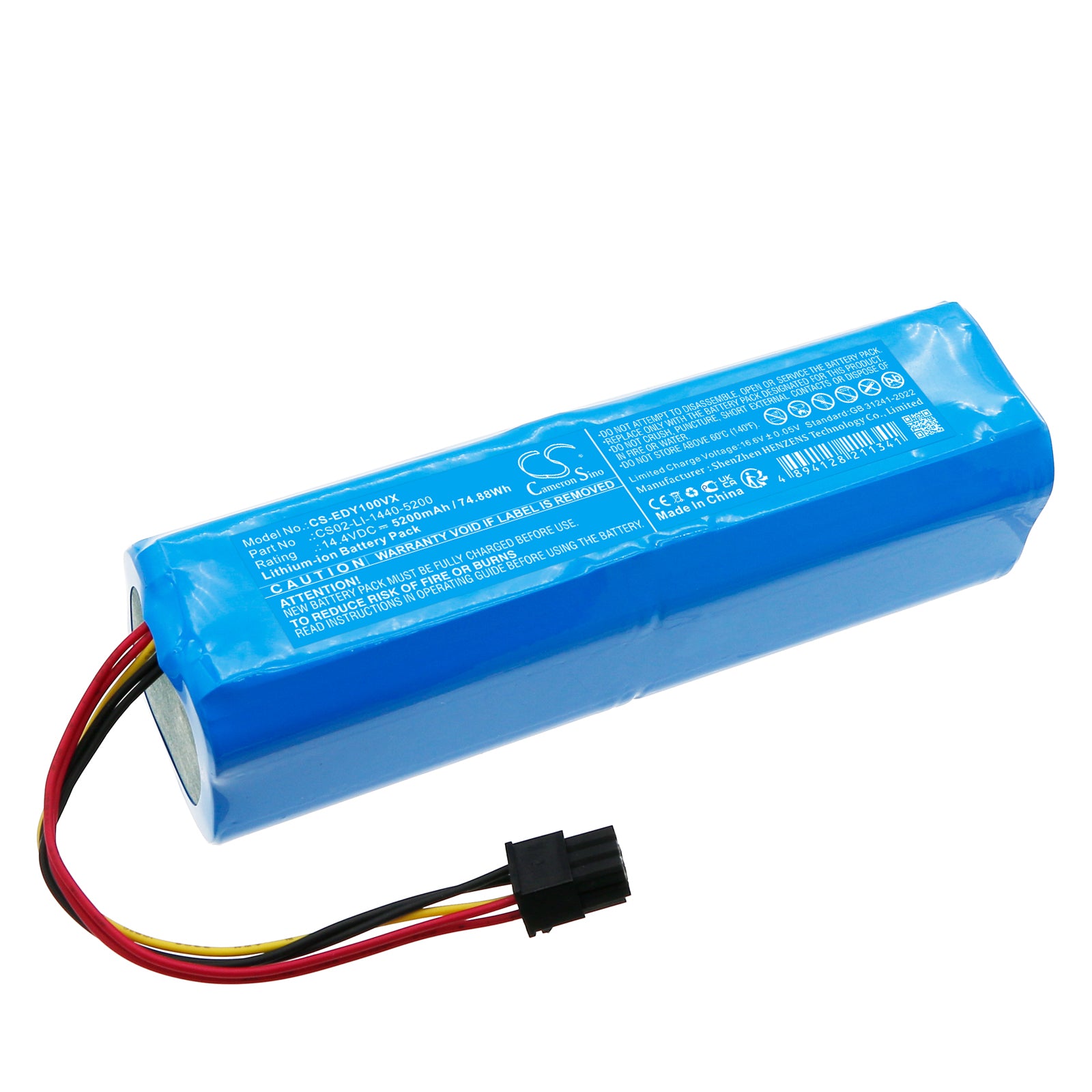 5200mAh Replacement Battery for Ecovacs Deebot Y1 & Y1 Plus Robot Vacuum - 14.4V Lithium-Ion Upgrade