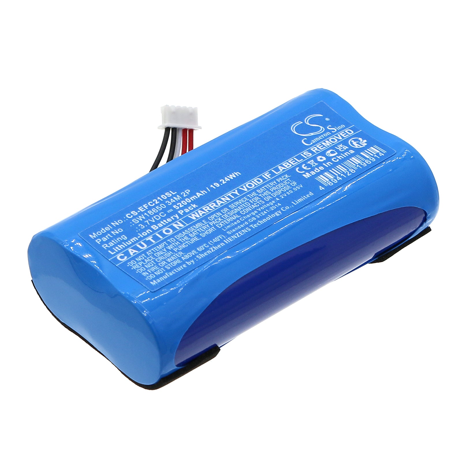 5200mAh Replacement Battery for Eufy Security C210, 2K Doorbell, 2C Pro, 3.7V Li-ion