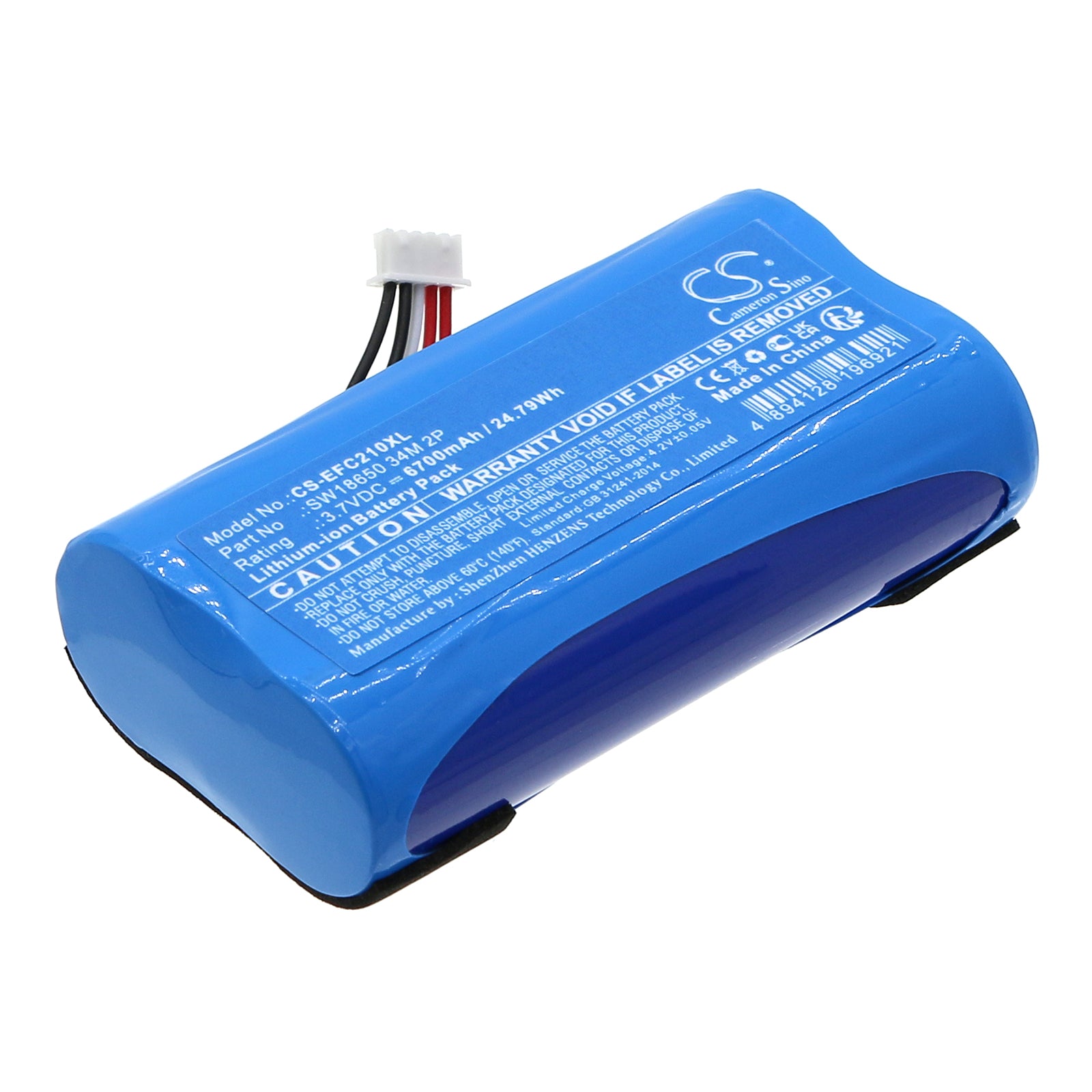 6700mAh Replacement Battery for Eufy Security C210 SoloCam, 2K Doorbell, 2C Pro Camera - 3.7V Li-ion