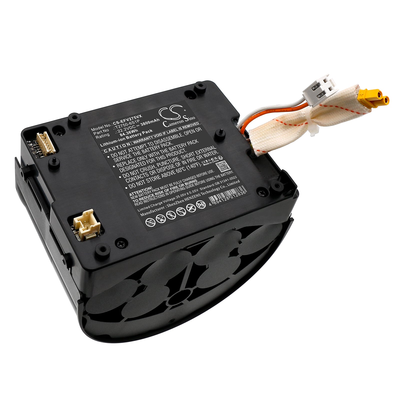 3800mAh Replacement Battery for Eufy Mach V1 T2750 Wet & Dry Vacuum Cleaner, 22.2V Lithium-ion Power