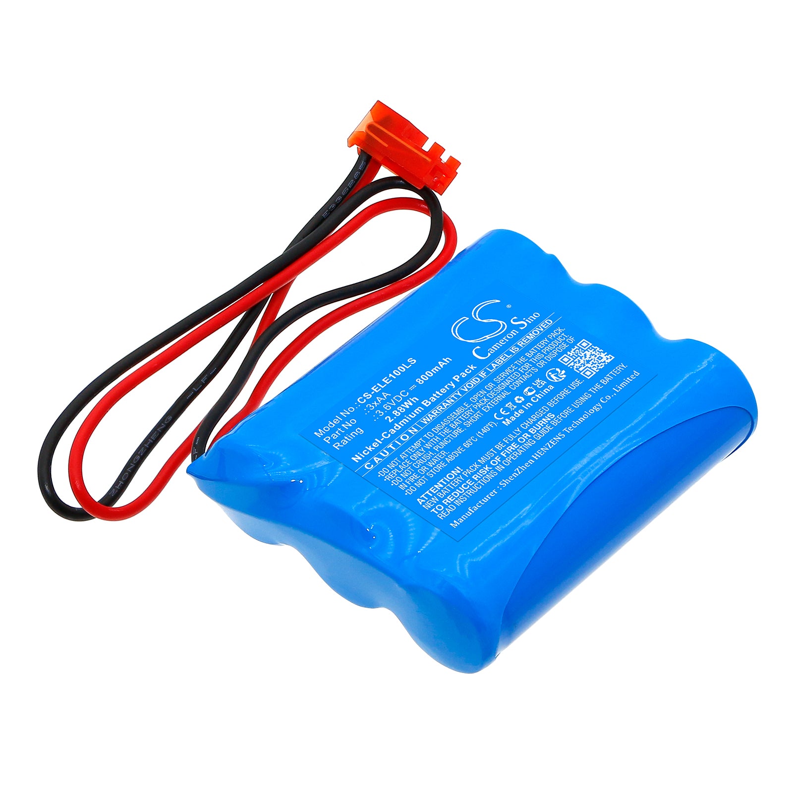 Elxteu 3.6V 800mAh Ni-CD Emergency Exit Sign Battery - Best Lighting Compatible, 3xAA Size