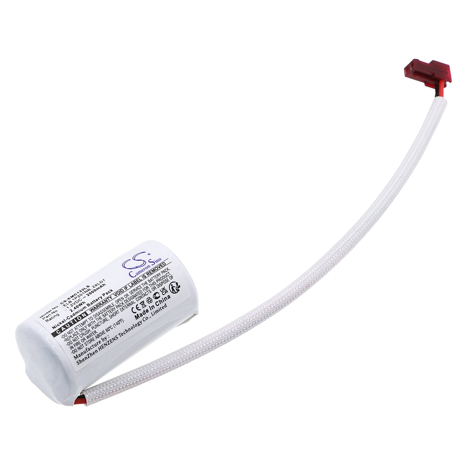 2000mAh Ni-CD Emergency Light Battery for Lithonia LQC & ELB, 1.2V 2.4Wh, Replacement Pack