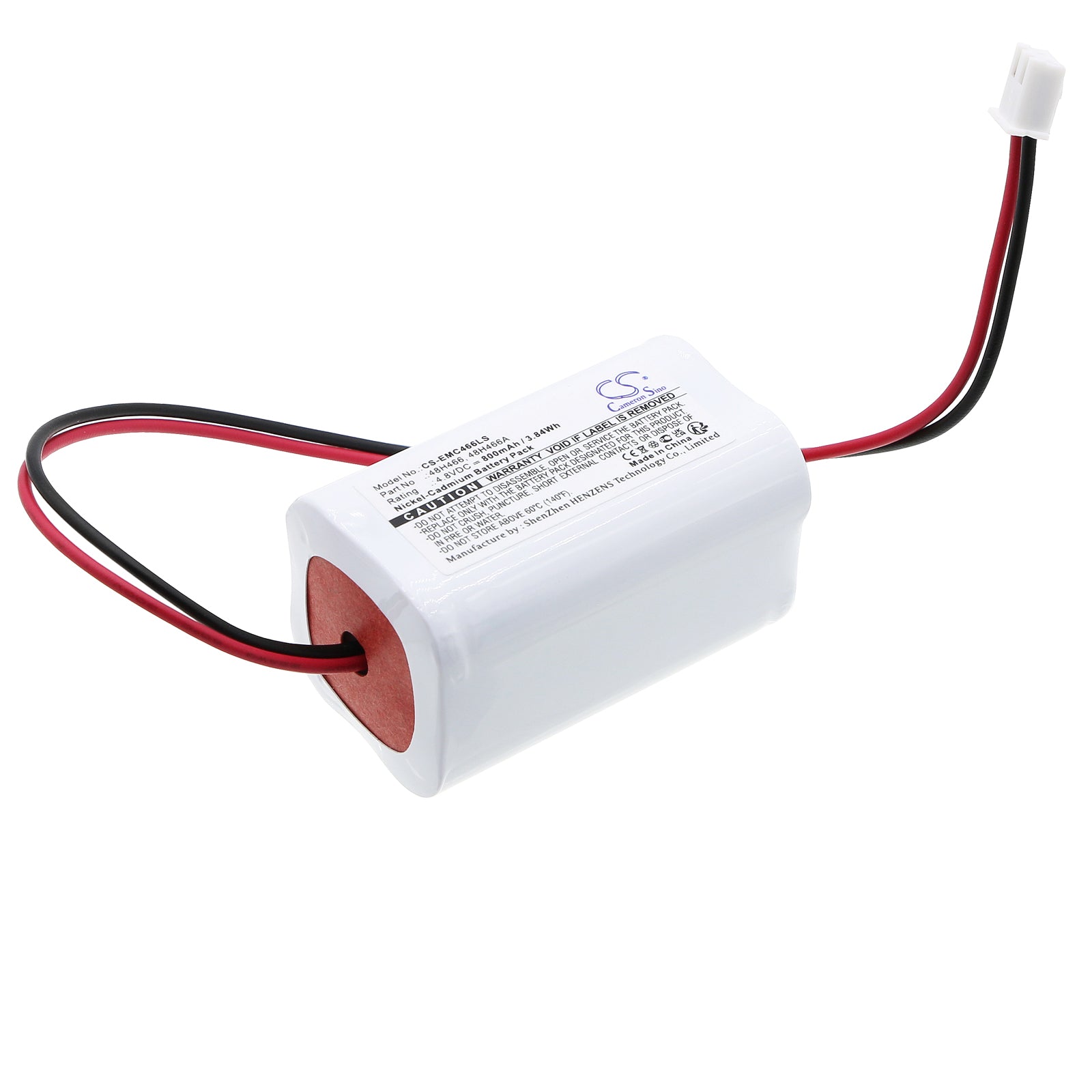 4.8V 800mAh Ni-CD Battery for LumaPro & Nora LED Exit/Emergency Lights, 49.5x28.3x28.3mm Replacement