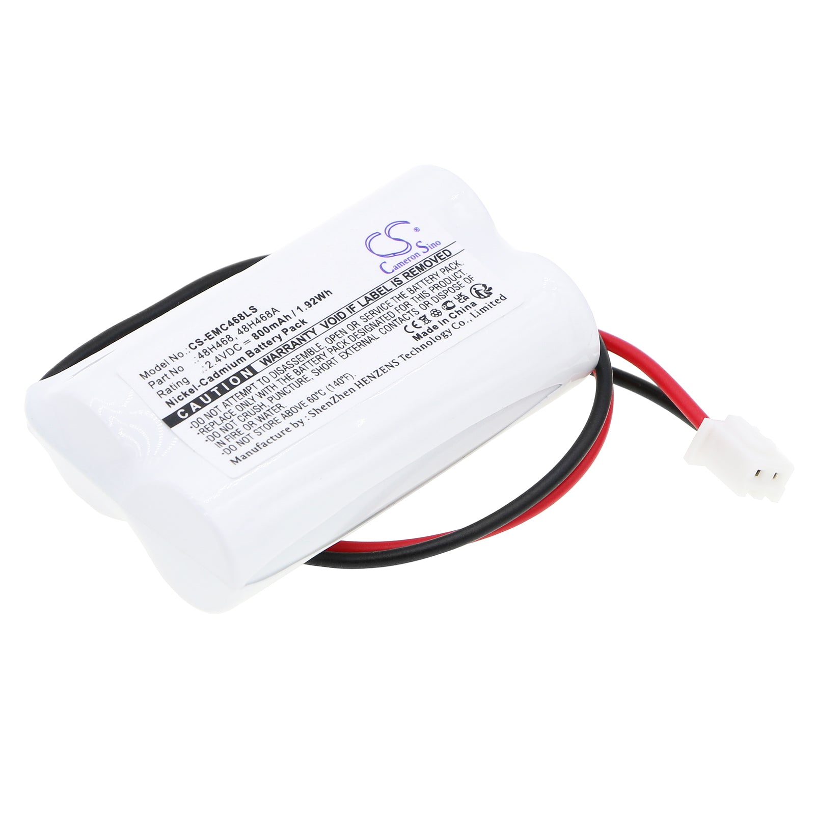 2.4V 800mAh Ni-CD Replacement Battery for LumaPro Emergency Light - 6CGL5, 48H468 (51x28.7x14.35mm)
