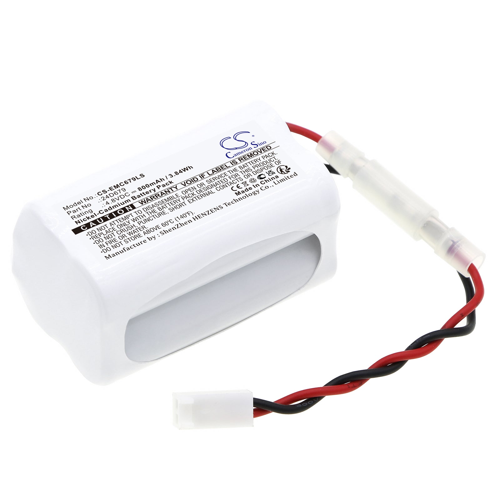 4.8V 800mAh Ni-CD Battery for DUAL-LITE LXW-13/15/16 Emergency Lights - Replacement for 24D679 & Others