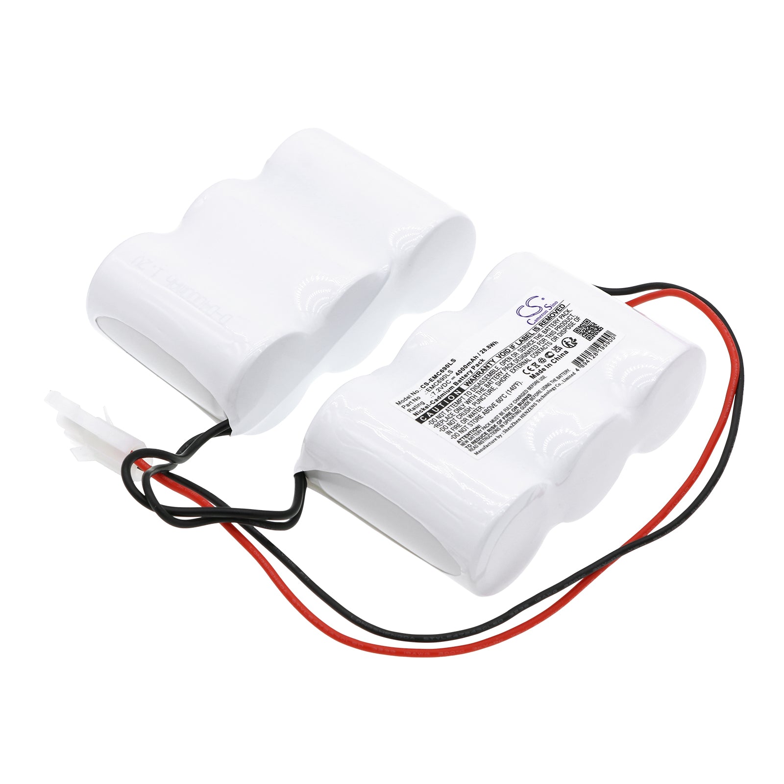Emergency Lighting Ni-CD Battery Pack 7.2V 28.8Wh, Replacement Module - 97x62x33mm - Backup Power Supply
