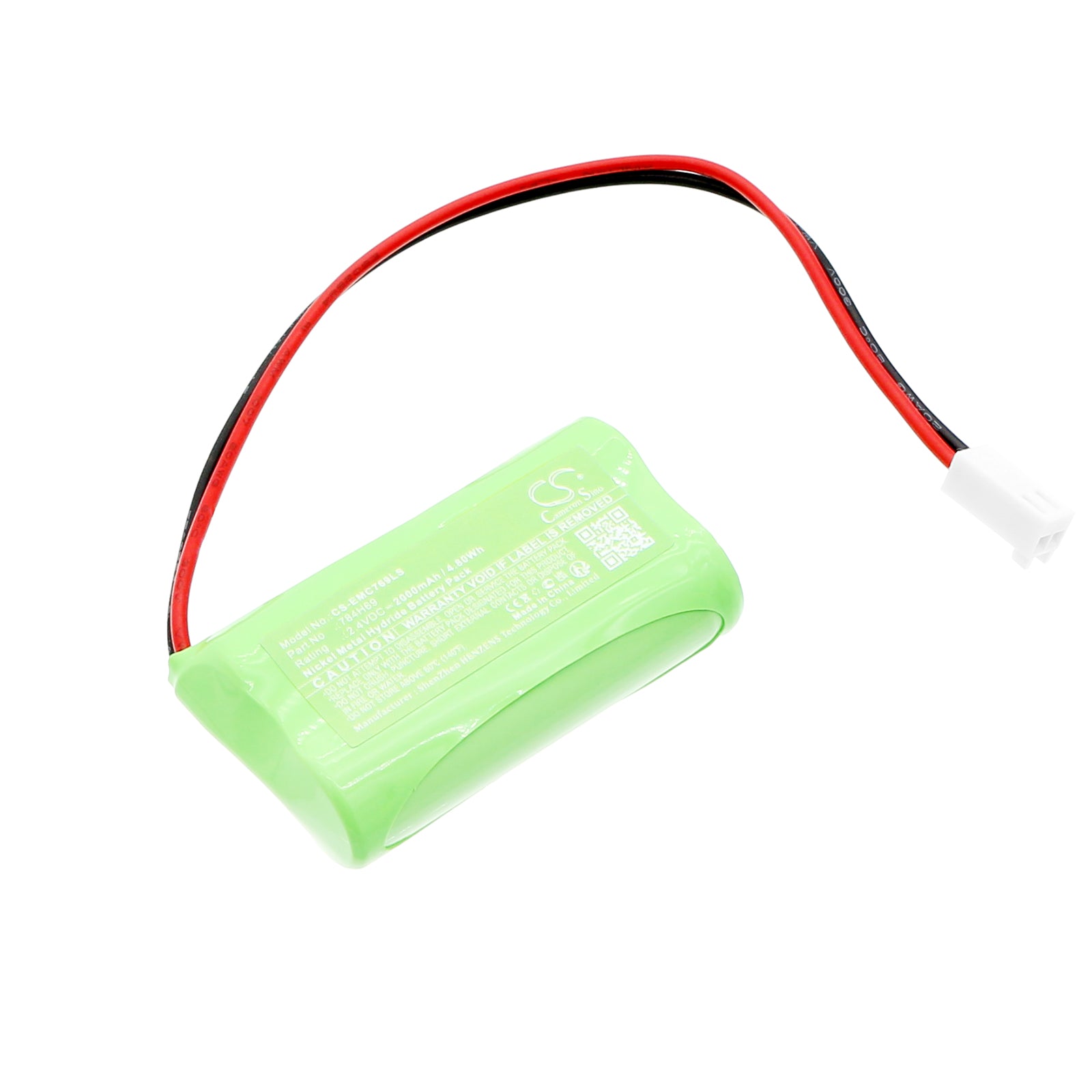 2000mAh Ni-MH Battery for DUAL-LITE EV2D, EV4D Emergency Lights, 2.4V 4.8Wh, Replaces 784H69, 93043817E
