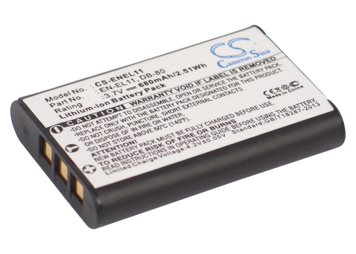 680mAh 3.7V Li-ion Replacement Battery for Nikon Coolpix S550 S560, Pentax Optio, & Ricoh Digital Cameras