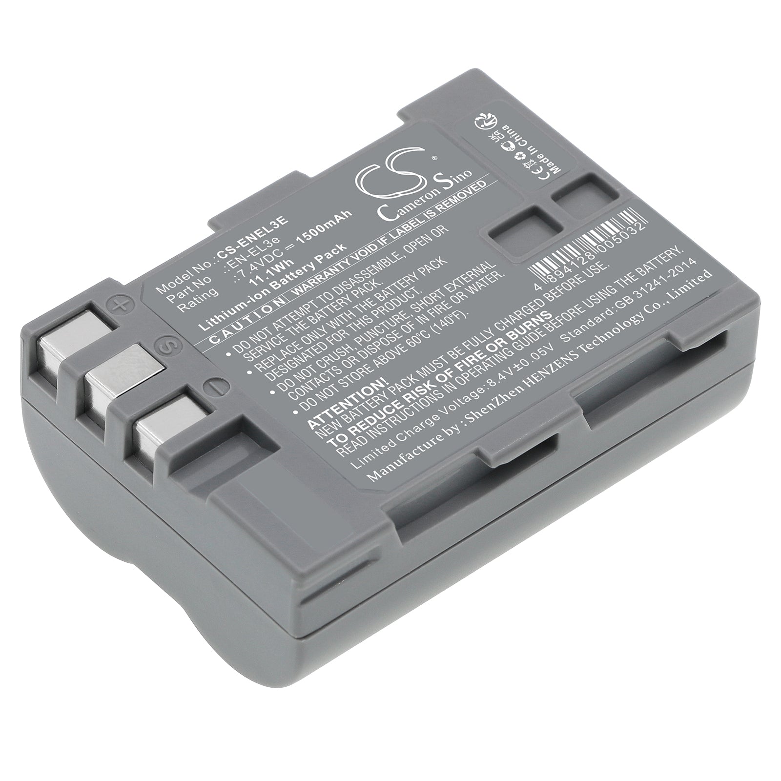 7.4V 1500mAh Li-ion Replacement Battery for NIKON D100 D200 D70 D80 D300S & EN-EL3e Cameras
