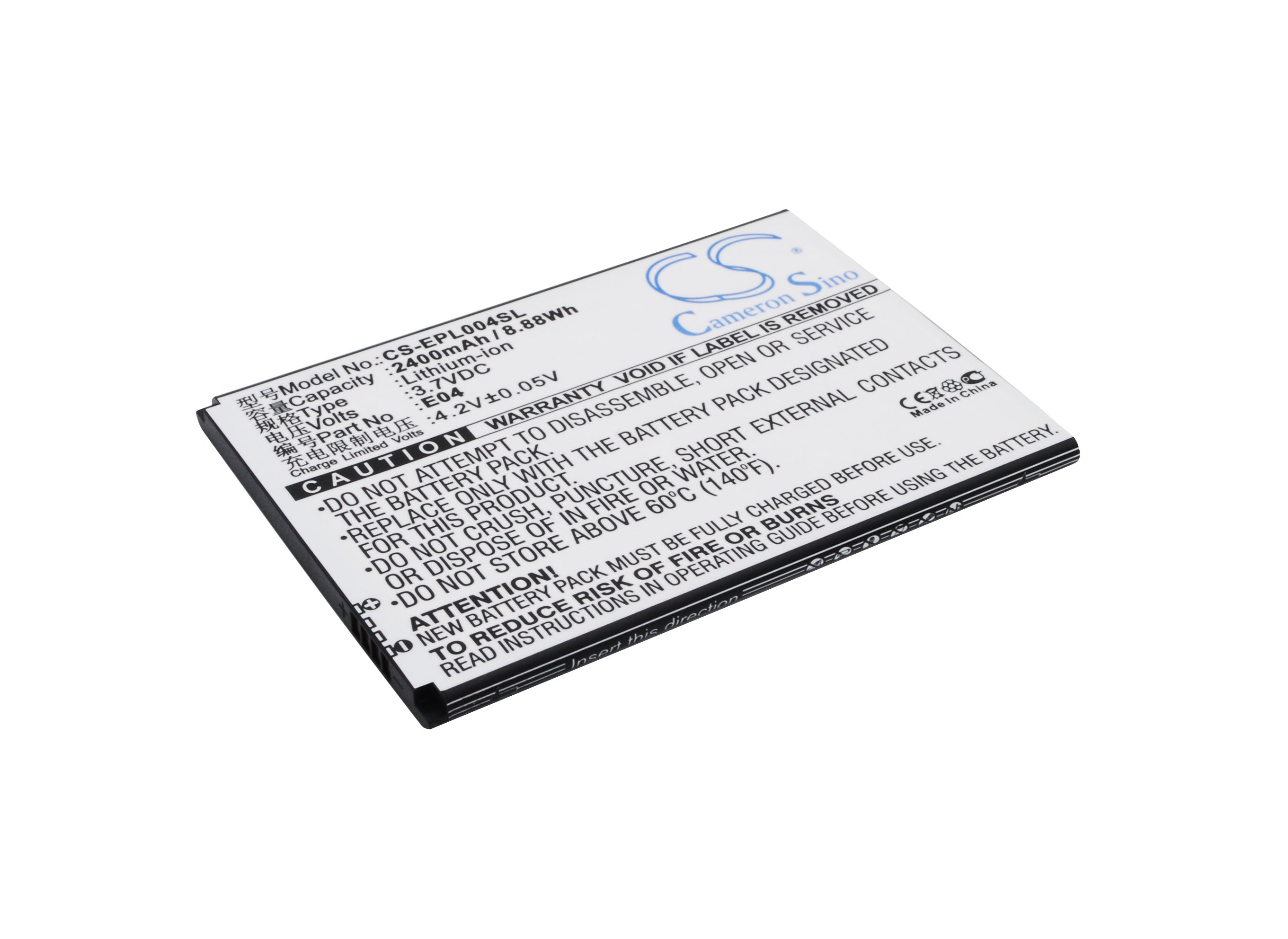 2400mAh Replacement Battery for Bluboo X6 & ECOO E04 Smartphones - 8.88Wh, 3.7V Li-ion