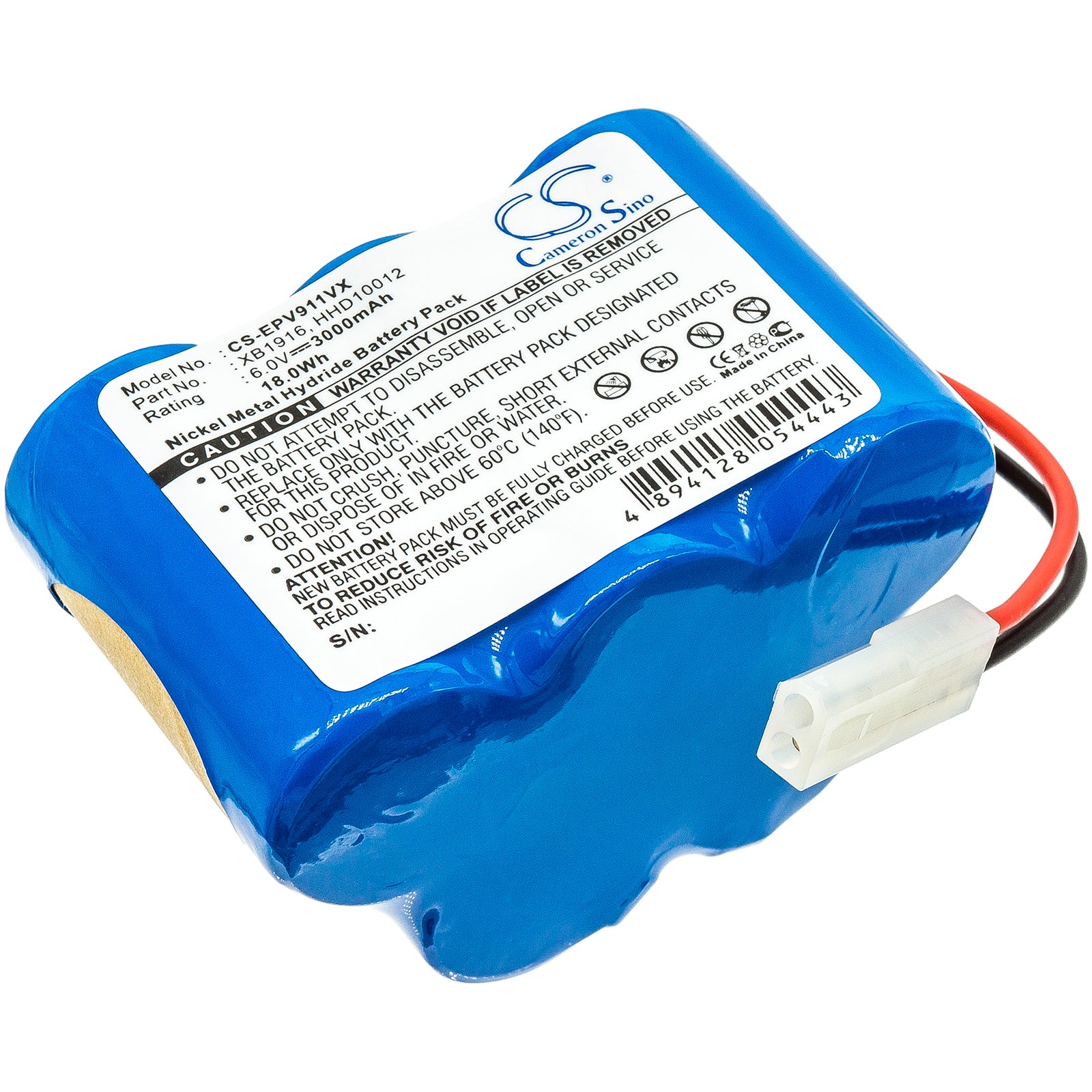 6.0V 3000mAh Ni-MH Replacement Battery for Euro Pro Shark V1911 & XB1916 Sweeper/Vacuum