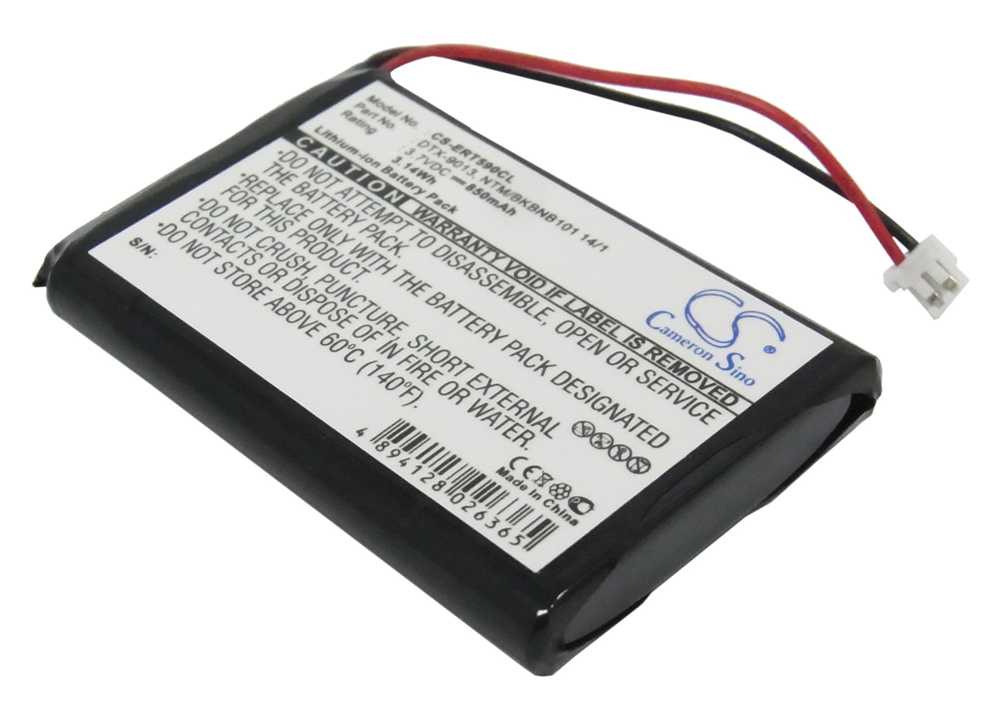 850mAh Battery Replacement for Ericsson DT590 DTX-9013 Cordless Phones, 3.7V Li-ion, 53x34x6.3mm - Extended Life Power